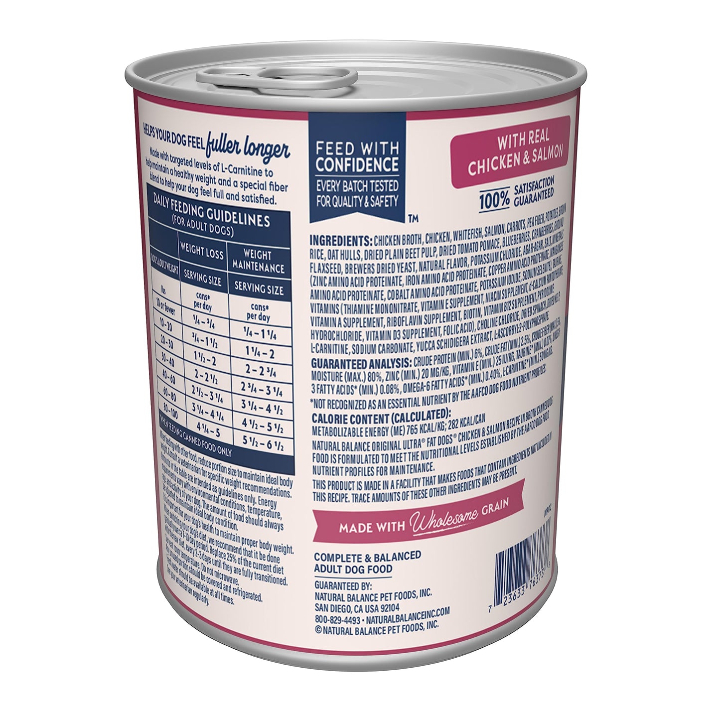 Natural Balance Original Ultra Fat Dogs Wet Dog Food, Chicken & Salmon Recipe in Broth, 13 oz. (Pack of 12)