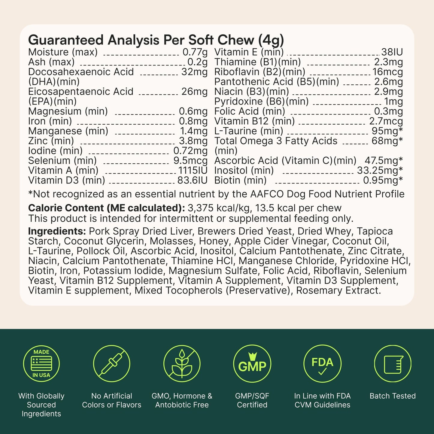 Wuffes 23-in-1 Dog Multivitamin Supplement for Hip & Joint, Skin & Coat and Immune System Support with Omega 3, Iron, Zinc, Vitamin C - Minerals & Vitamins for Senior Dogs and Puppies - 30 Soft Chews