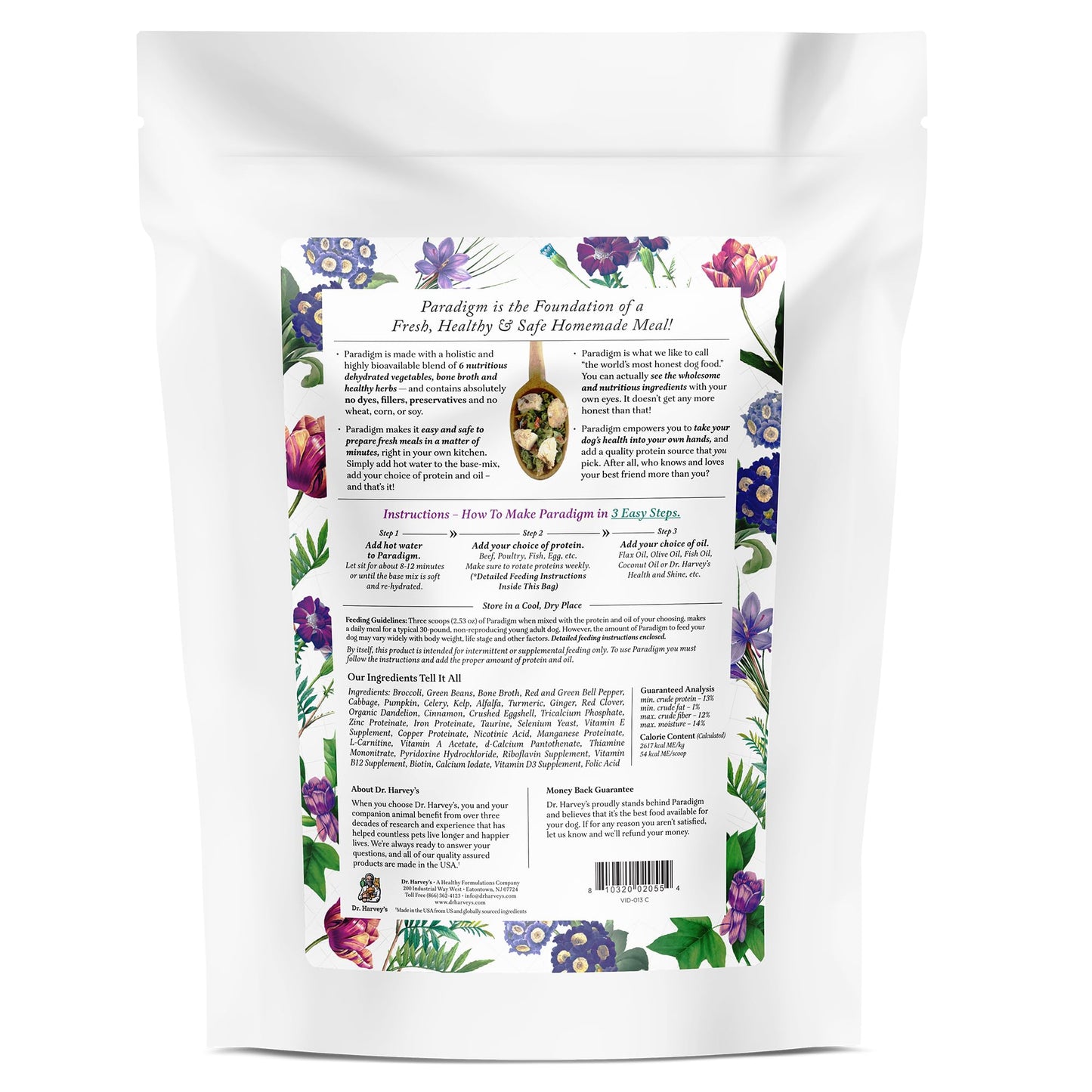 Dr. Harvey's Paradigm Green Superfood Dog Food, Human Grade Dehydrated Grain Free Base Mix for Dogs, Diabetic Low Carb Ketogenic Diet (6 Pounds)