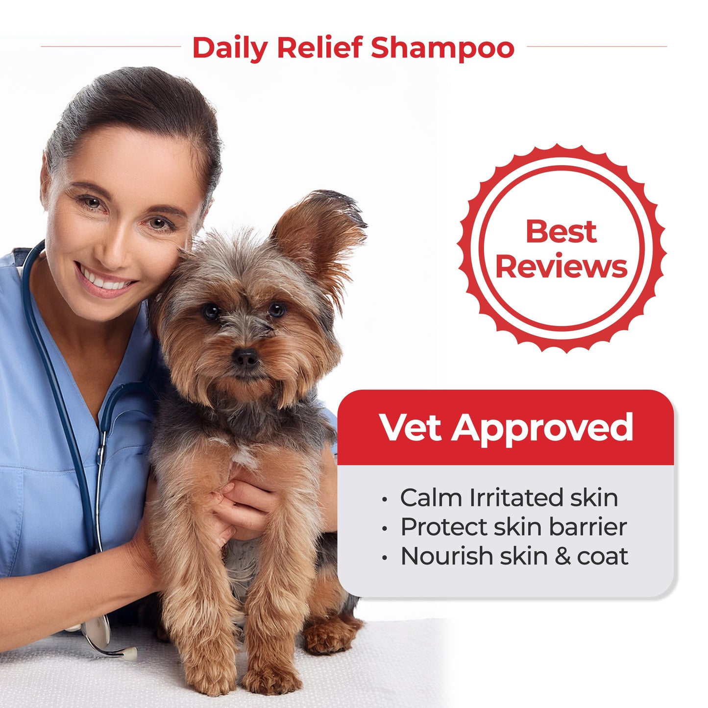 JAYU PET Daily Relief Shampoo - Vet Approved for Itchy Sensitive Skin, Natural Ingredients for Allergies. Moisturizing, Deodorizes Smelly Dogs, Best Odor Eliminating Dog Shampoo (10.1oz)