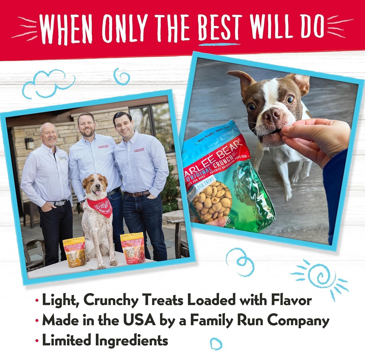 Charlee Bear Dog Training Treats for Small, Medium, or Large Pups, Crunchy Low Cal Dog Snack for Puppy Training, Made in USA (Beef Liver) 16oz, 4 Pack