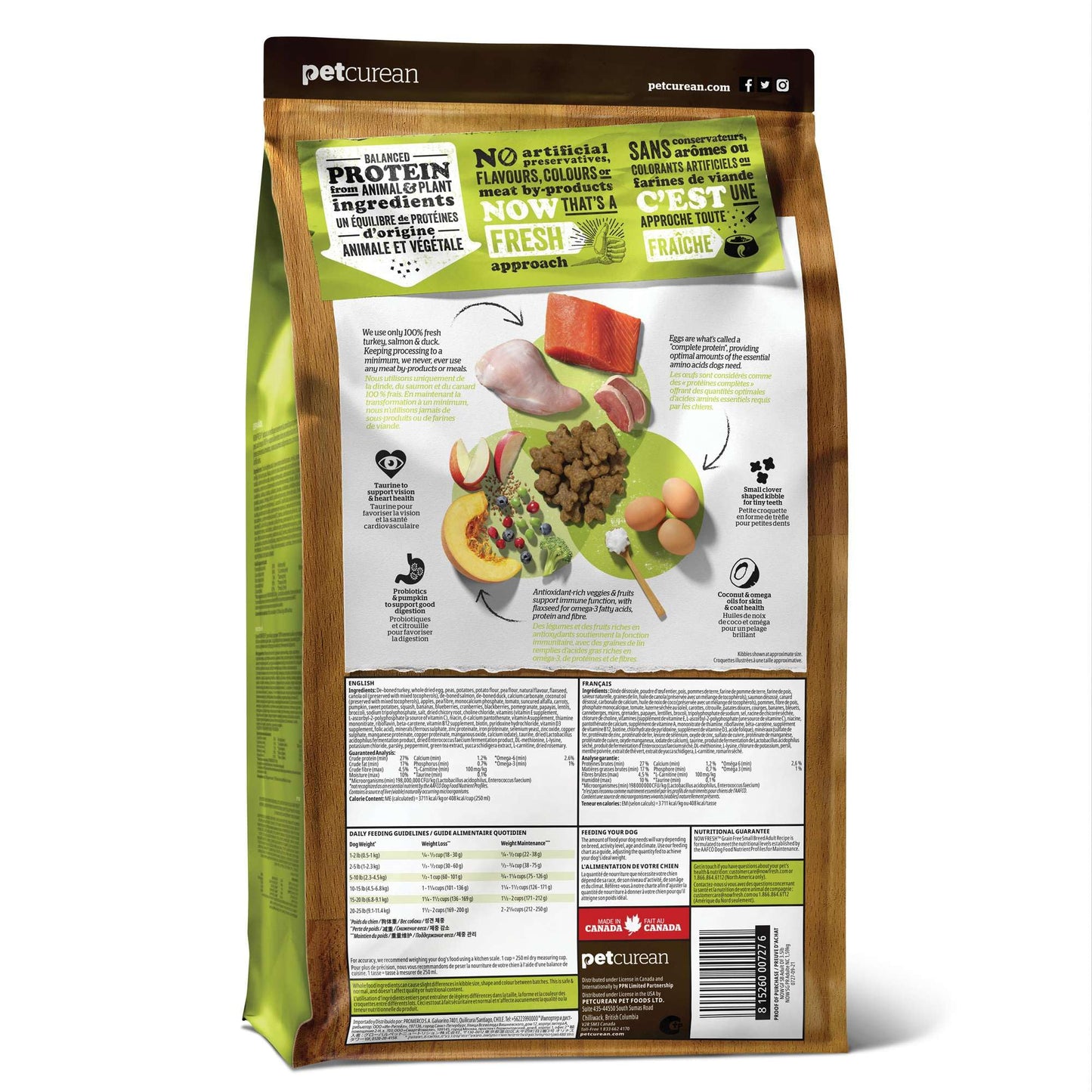 Now Fresh Grain-Free Small Breed Dry Dog Food with Turkey, Salmon & Duck, Healthy Kibble for Adults Made with Real Meat & Fish, Chicken-Free Recipe, Pumpkin & Probiotics for Good Digestion, 6 lb Bag