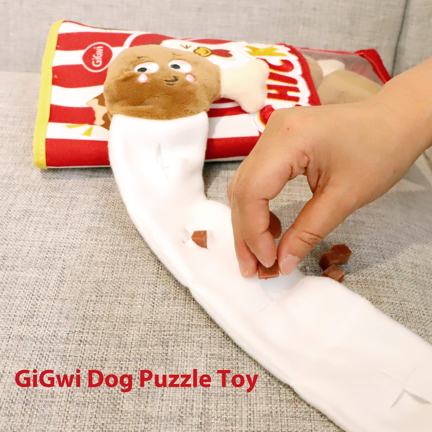 Gigwi Interactive Dog Puzzle Toys, Enrichment Snuffle Dog Toys for Boredom and Stimulating, 4 Packs Crinkle Dog Squeaky Toy for Small, Medium and Large Dogs
