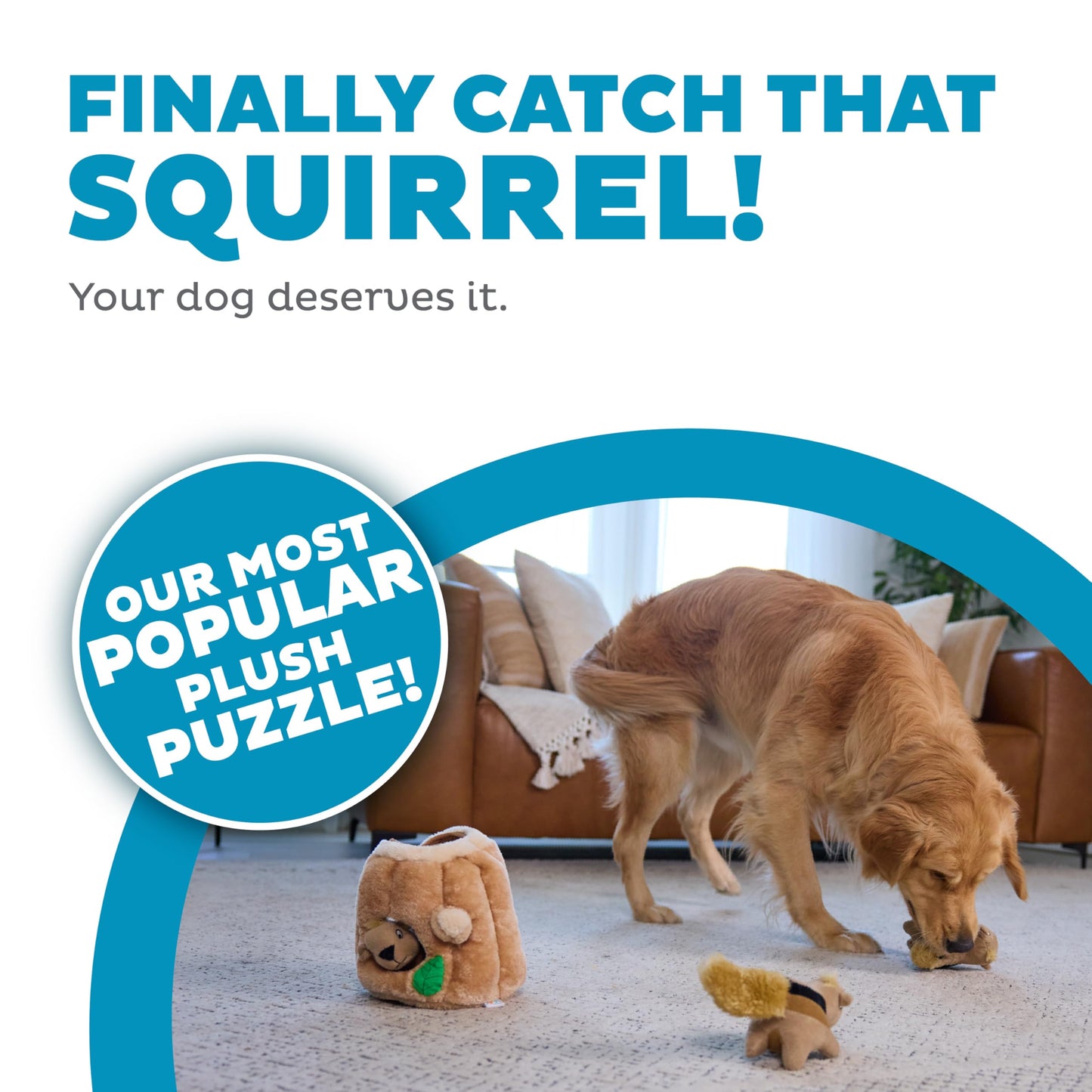 Outward Hound Hide A Squirrel Plush Dog Toy Puzzle, Large