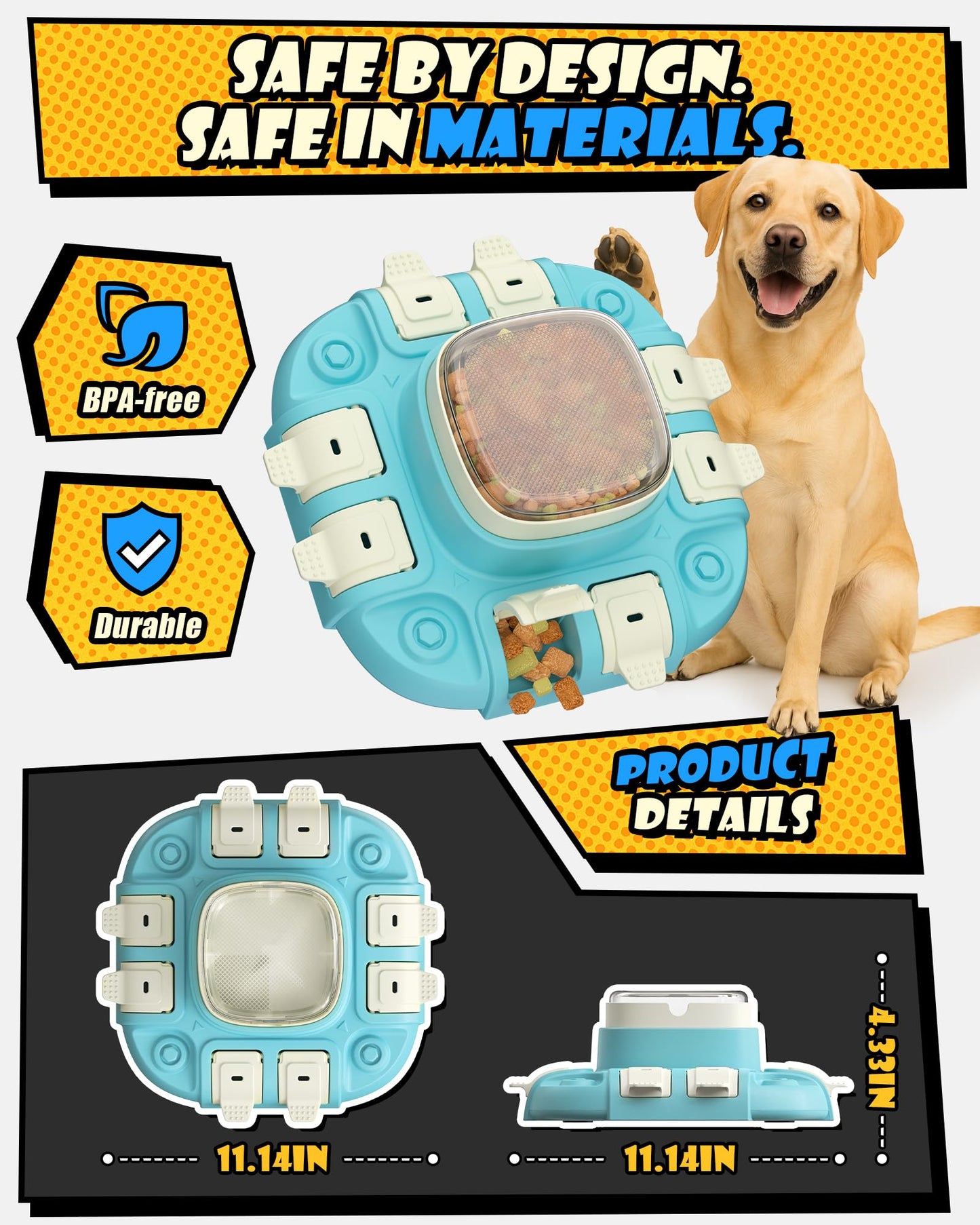 puppyspout Dog Puzzle Toy - Dog Puzzle Feeder for Healthy Eating, IQ Training, Brain Stimulation - 2 Difficulty Levels Enrichment Toy for Dogs to Keep Them Busy
