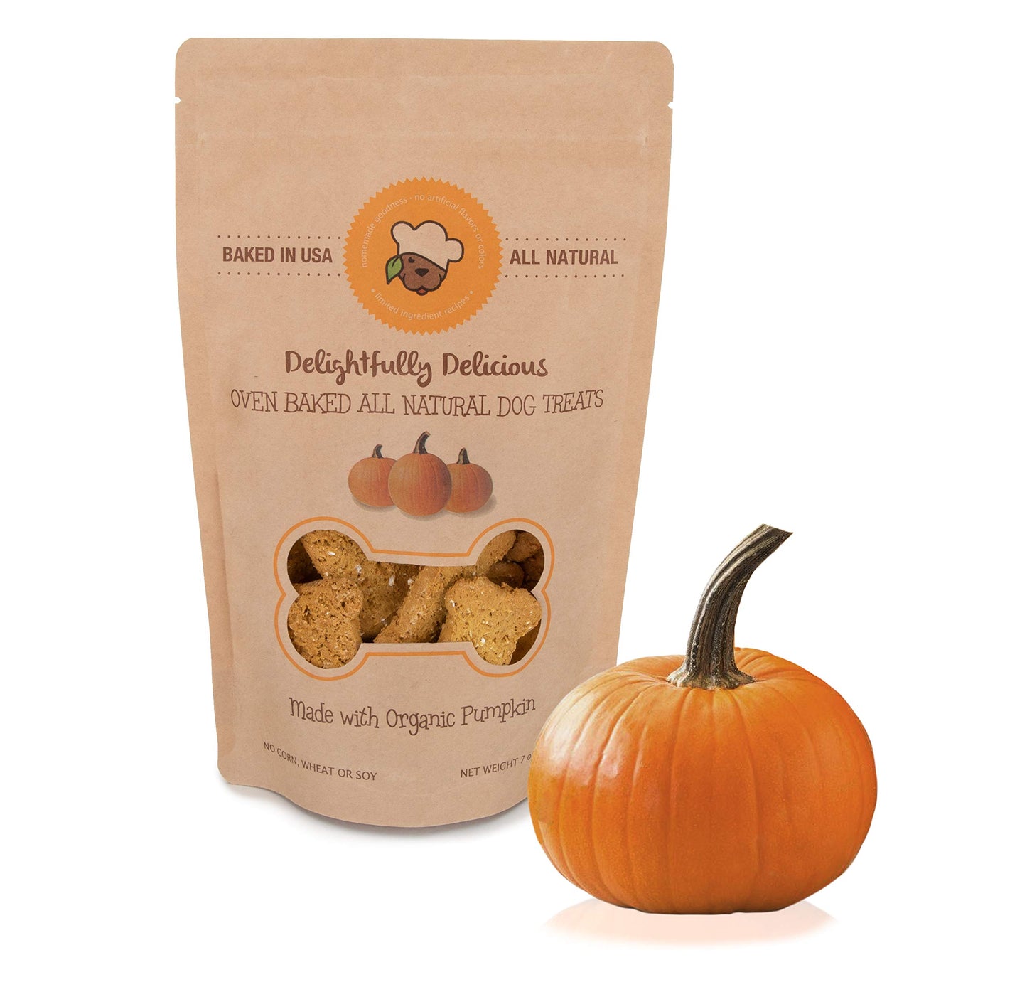 Delightfully Delicious Dog Treats Made in USA All Natural Oven Baked Training Treat with Pumpkin | Easy to Digest