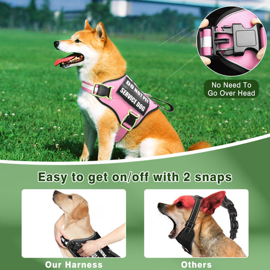 OneTigris Tactical Dog Training Vest No Pull Harness for Dogs,Adjustable Dog Hiking Harness Working Vest(Grey, Large)
