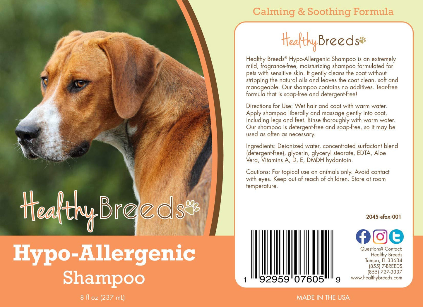 Healthy Breeds English Foxhound Hypo-Allergenic Shampoo 8 oz