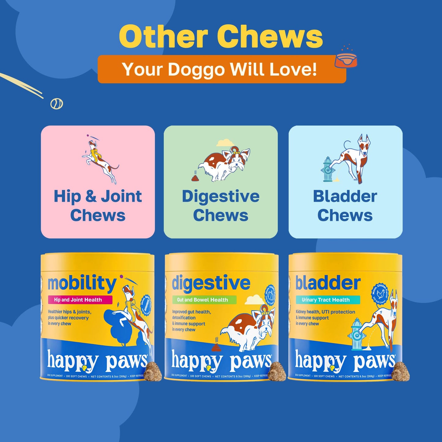 Happy Paws No Poo Chews for Dogs, Poop Eating Coprophagia Deterrent, Soft Chews for Dogs with Pumpkin, Probiotics & Enzyme Blend for Digestive Health, Organic, Vegan, Non GMO, Beef Flavor, 100 Count