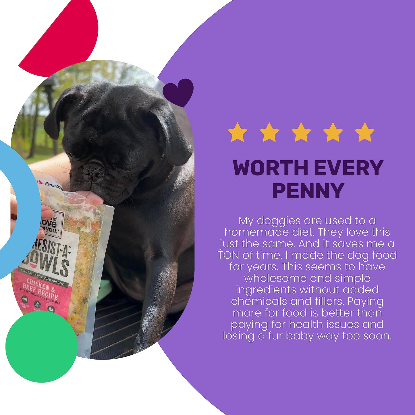 I AND LOVE AND YOU Irresist-a-Bowls Freeze Dried Dog Food - Chicken + Beef- Prebiotics, Grain Free, Filler Free, Meal Enchancer, 9oz Pouch, 4pk