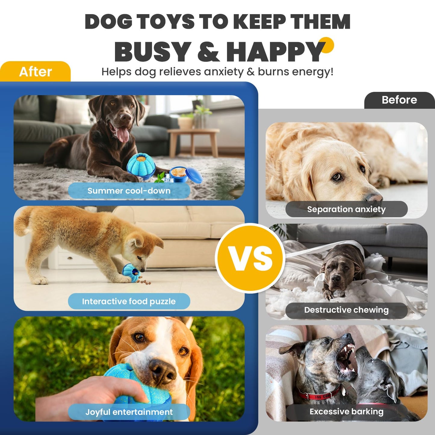 ABRRLO Frozen Dog Treat Toys to Keep Them Busy,Interactive Puzzle Treat Dispensing Dog Toys Ball,Frozen - Licking - Slow Feeder - Cognitive Dogs Enrichment Toy,Durable Small Medium Large Dogs Chew Toy