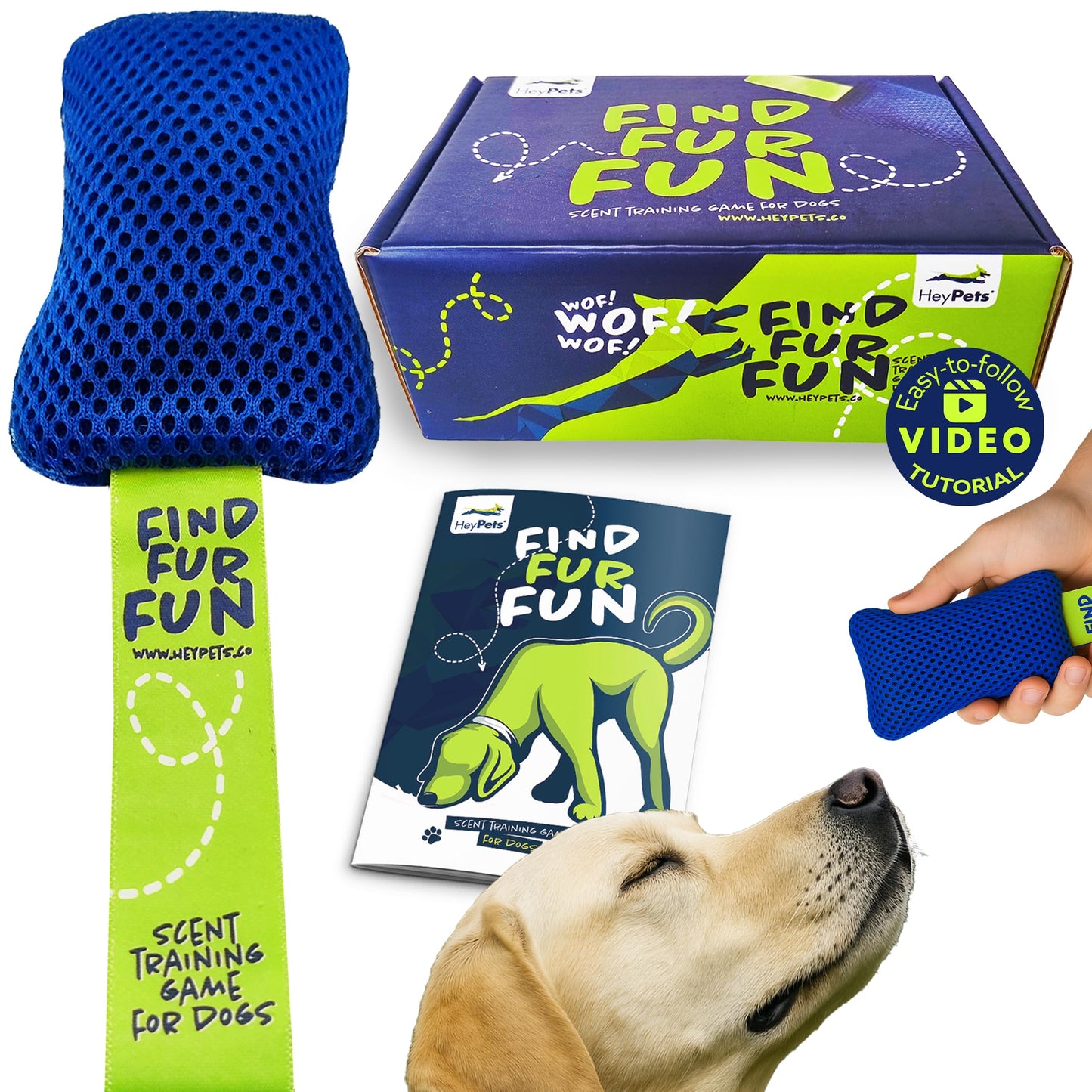 HeyPets Find Fur Fun Scent Training Game for Dogs | Brain Games for Dogs, Mental Stimulation for Dogs, Games for Dogs, Scent Training for Dogs, Brain Training for Dogs, Dog Training Games