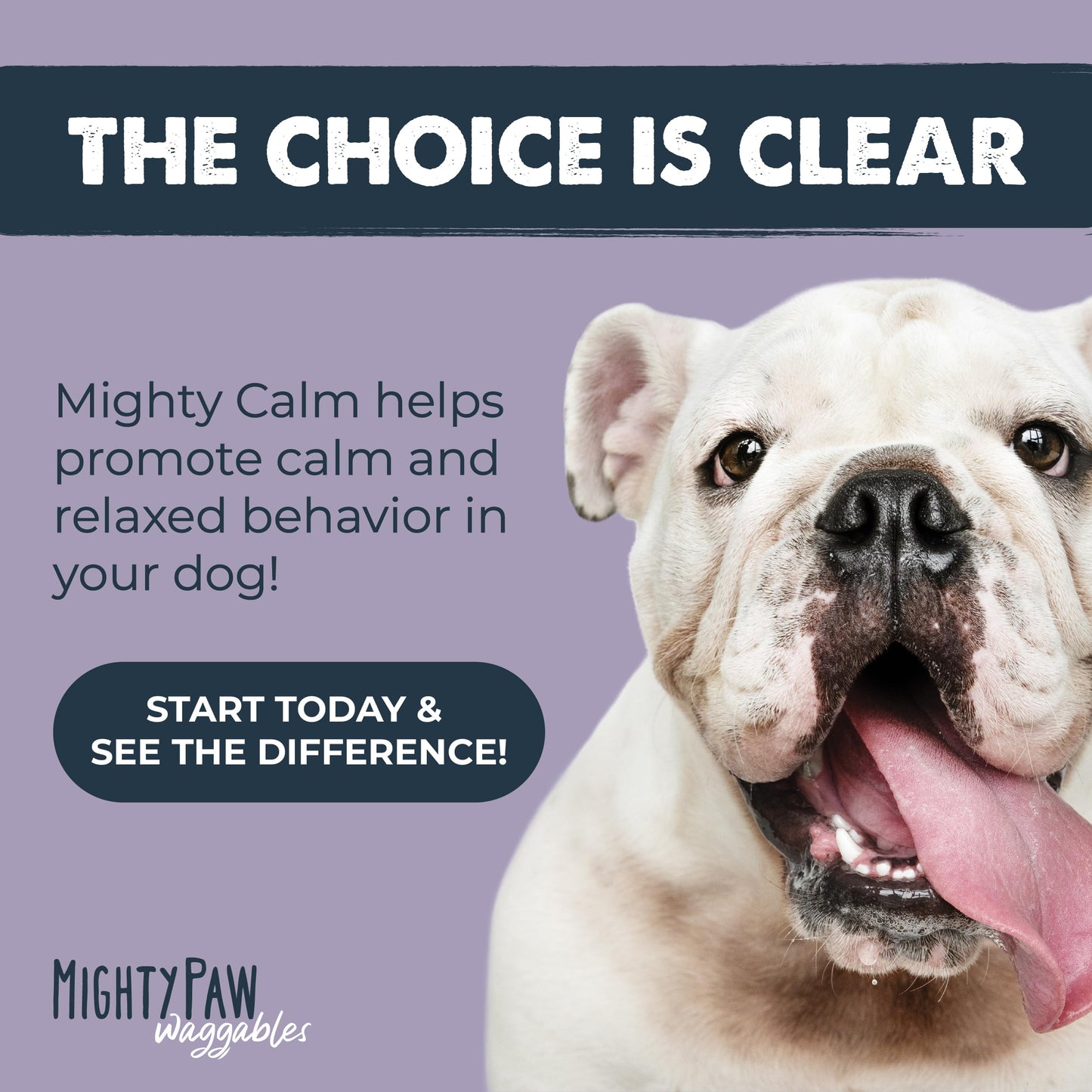 Mighty Paw Calming Chews for Dogs with Melatonin - Vet Formulated Dog Sleep Aid - Puppy & Large Pet Treats - Waggables Calm -Composure Calming Chews for Stress & Relaxation, 120 Count (Made in USA)