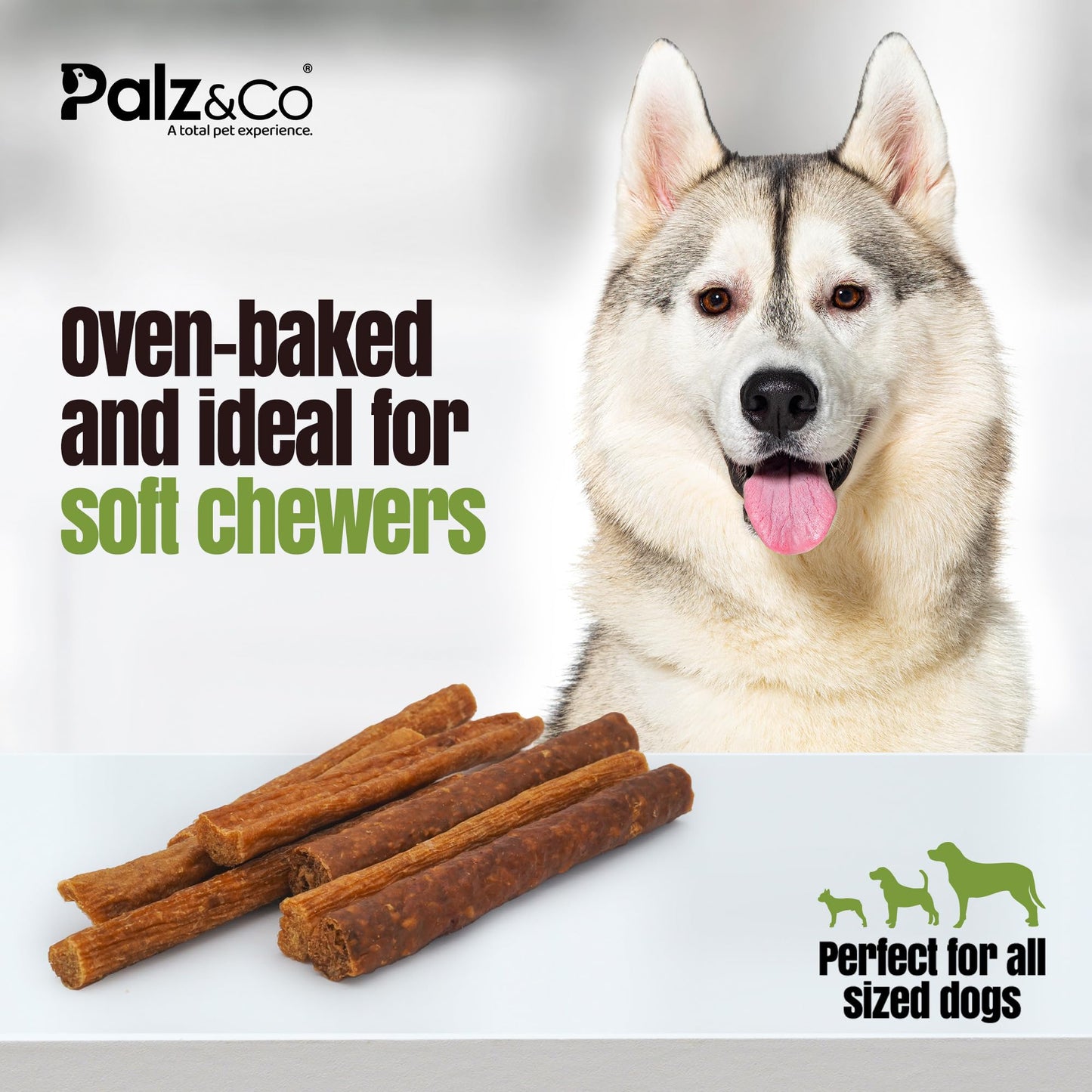 Moodog Beef Sausage Dog Treats - 20 Pack of Soft, All-Natural Grain-Free Chews for Dogs - Supports Dental Health, Joint Care & Stress Relief - No Artificial Additives