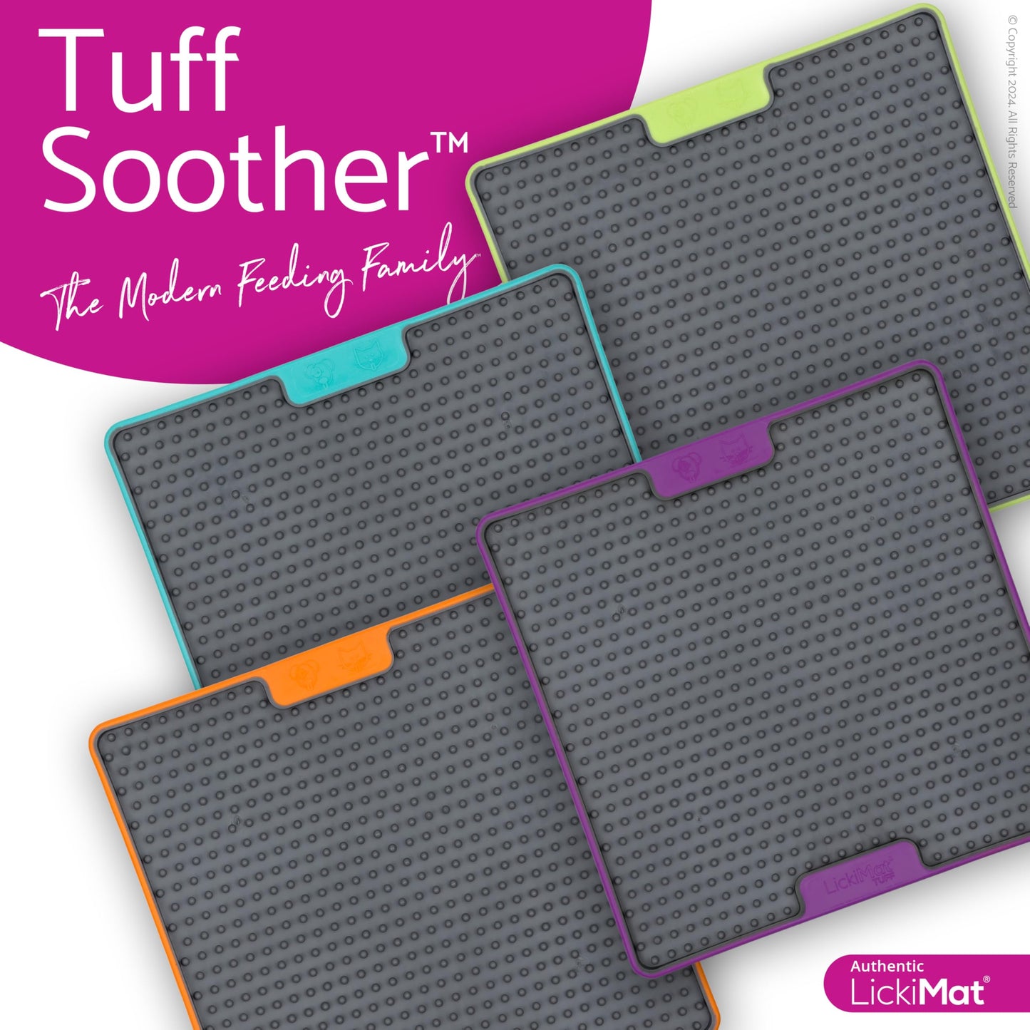 LickiMat Tuff, Heavy-Duty Soother, Dog Slow Feeder Lick Mat, Boredom Anxiety Reducer; Perfect for Food, Treats, Yogurt, or Peanut Butter, Fun Alternative to a Slow Feed Dog Bowl, Orange