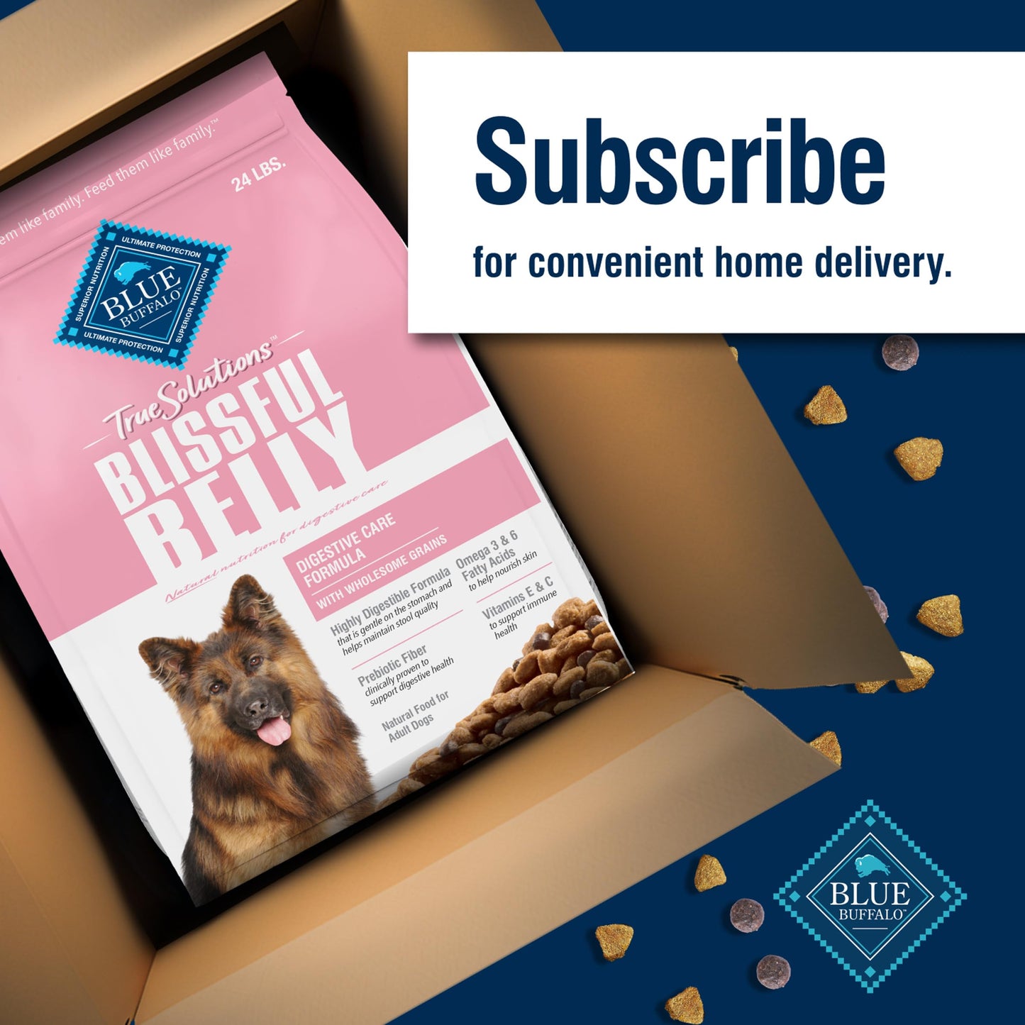 Blue Buffalo True Solutions Digestive Care Natural Dry Dog Food for Adult Dogs, Chicken, 24-lb. Bag