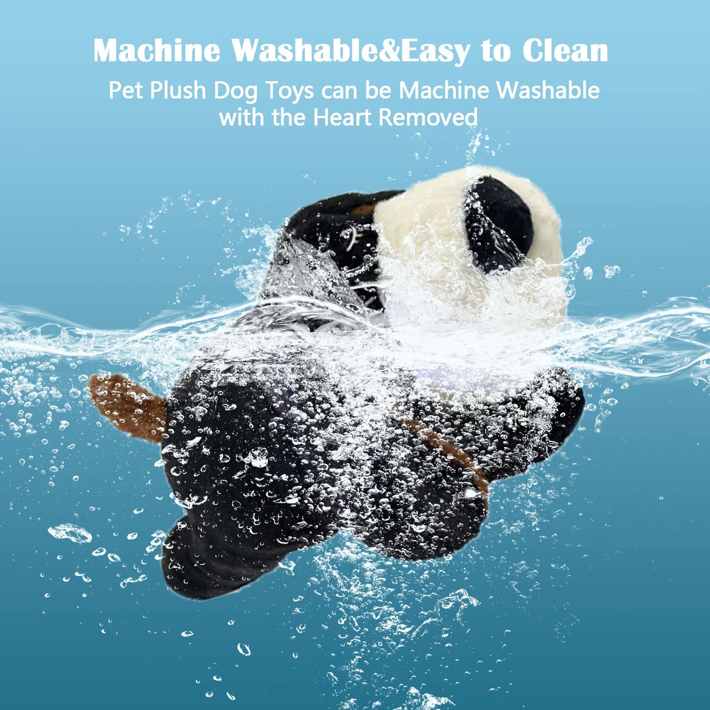 ZALBYUY Heartbeat Puppy Toy, Puppy Sleep Aid Toy, Small Dog Training Toys for Separation Anxiety Relief, Pets Plush Toys for Dogs Cats (Black)