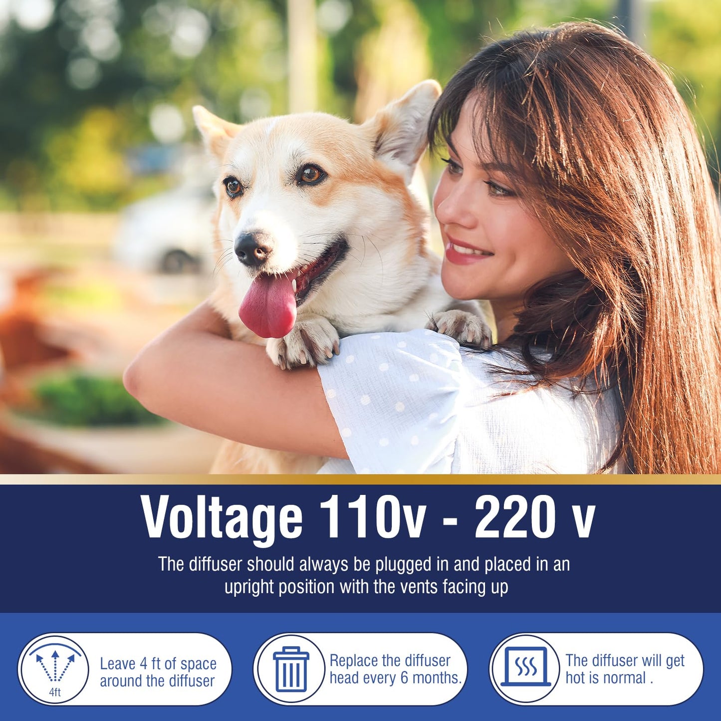 LKBHGF Dog Calming Pheromones Diffuser 6 in 1 Kit Appeasing Pheromone Diffuser to Calm (2 Plug in+4 Pack 48ml Refill) for Anxiety Relief Reduce Aggression Fighting Barking Stress 120 Day Supply