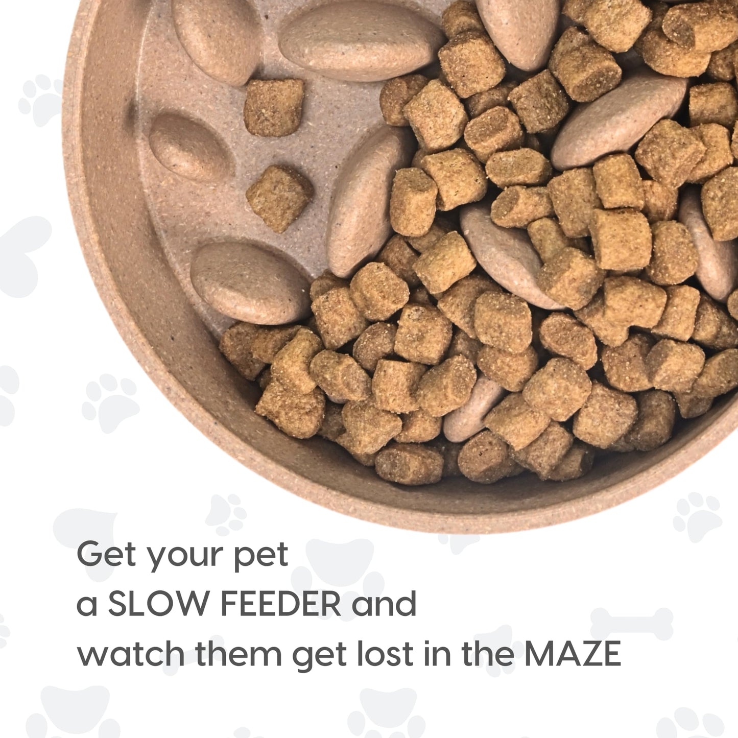 Eha Earth-Friendly Slow Feeder for Dogs | Dog Bowl Medium | 800 ml | Pet Bowl Made with Rice Husk and Bamboo Fibers | Dog Food Bowl | 1 Unit | Tortilla