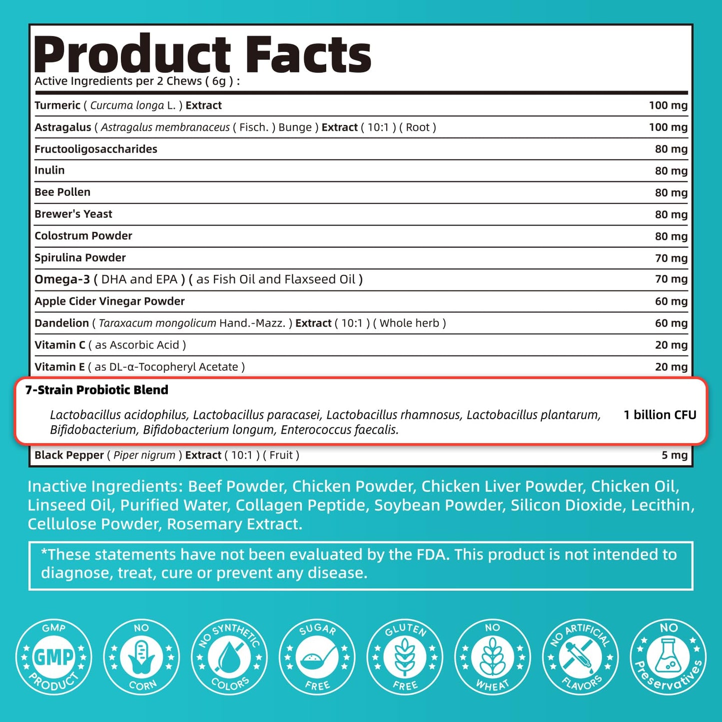 POPPAW Dog Skin & Allergy Chews - Dog Probiotics for Sensitive Skin Health Support - Allergy Relief - Support Seasonal Allergies, Immune & Gut & Digestive Health Supplement - Beef Flavor - 90 Count