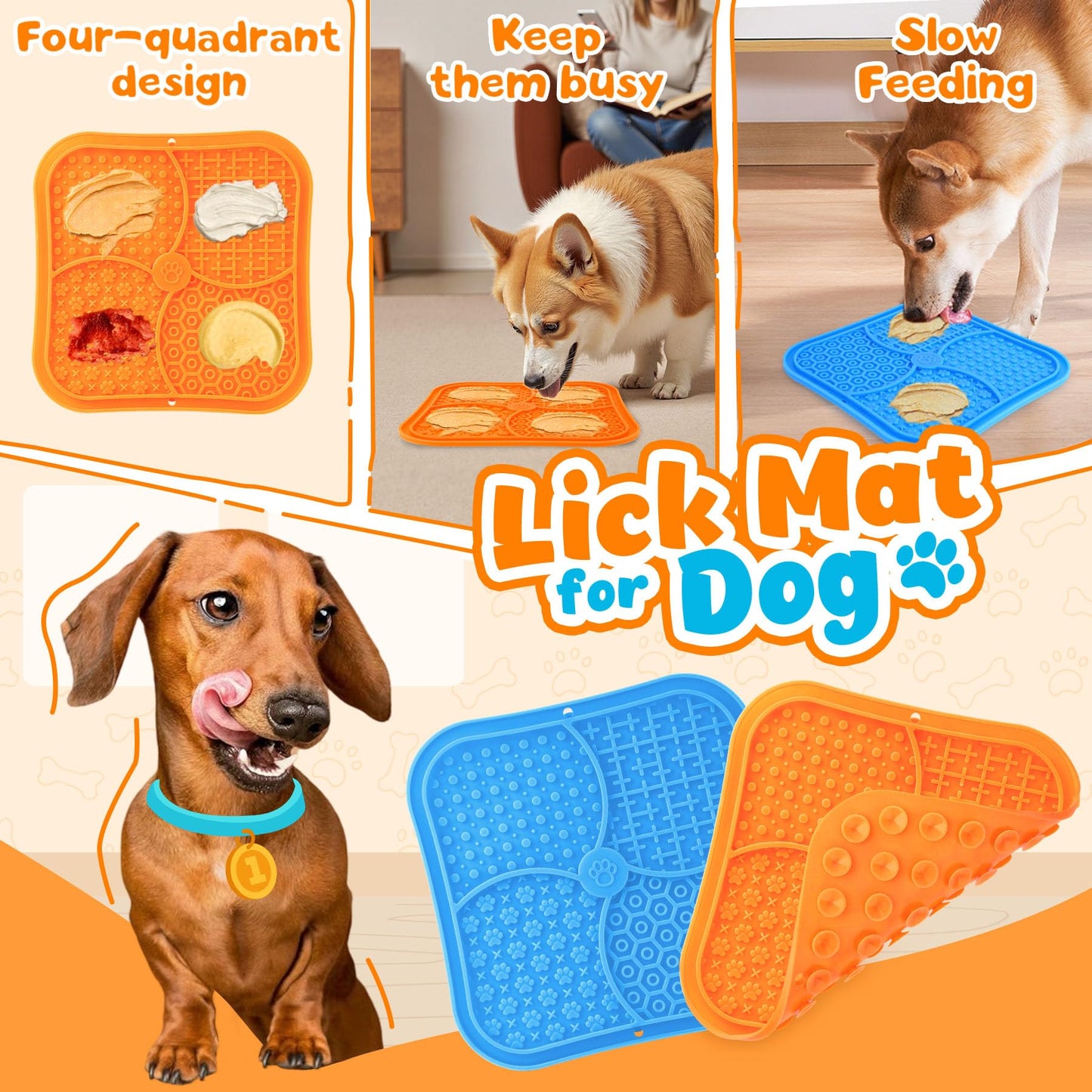 Eefitoys Advanced Dog Puzzle Toys for IQ Training & Mental Stimulation,Dog Lick Mat with Suction Cups for Anxiety Relief and Keeping Them Busy