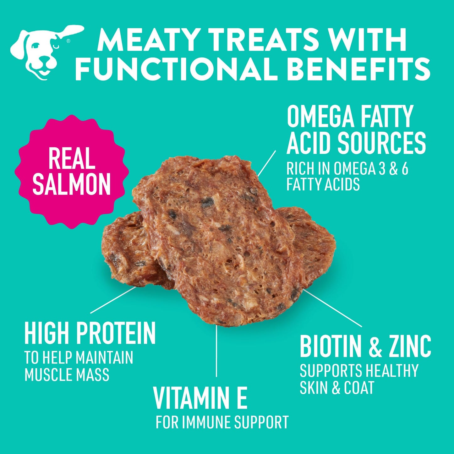 Dogswell Skin & Coat Mini Jerky Dog Treats, Salmon, 4 oz. Bag