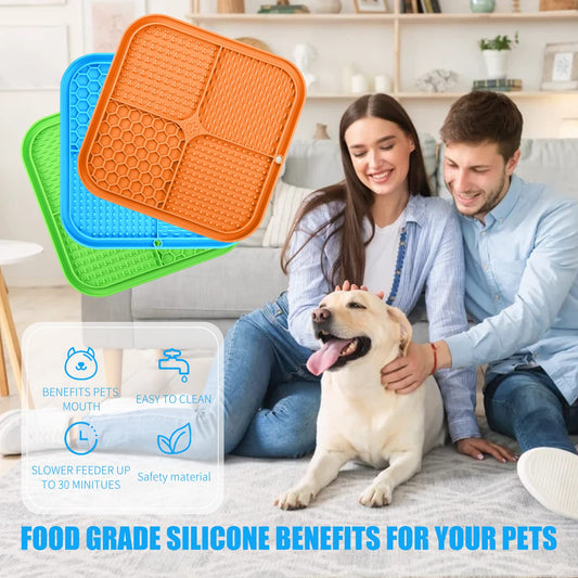 Lick Mat for Dogs, Premium Lick Pad with Suction Cups for Dog Anxiety Relief, Slow Feeder Dog Bowls, Bathing, Grooming and Training