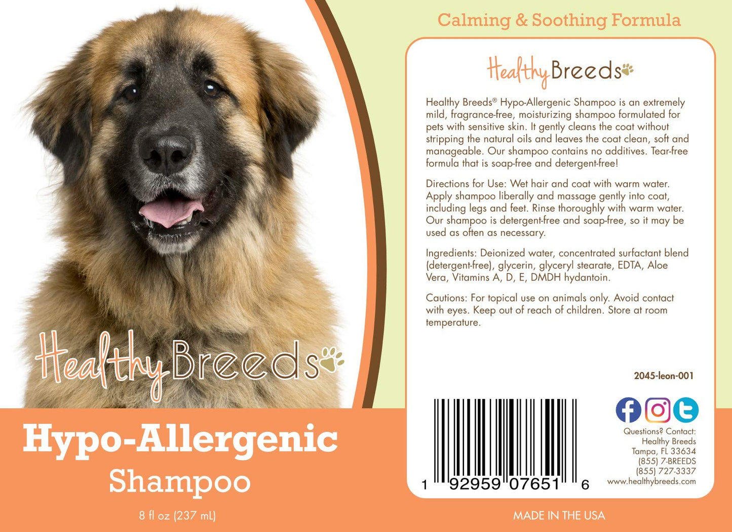 Healthy Breeds Leonberger Hypo-Allergenic Shampoo 8 oz