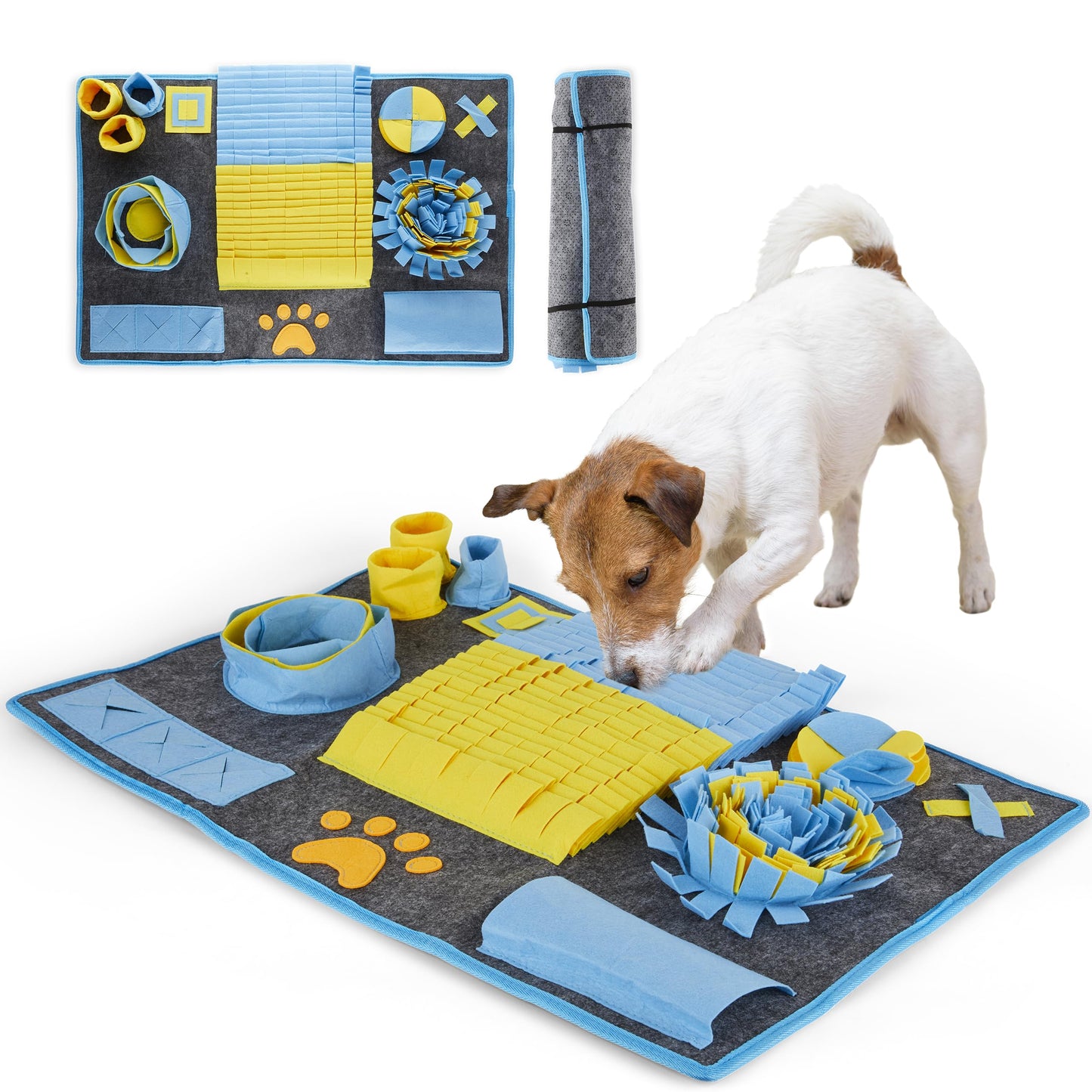 Hertzko XL Snuffle Mat for Dogs – Extra Large Felt Feeding & Activity Mat for Small & Large Breeds – Stimulation Toy with Grippy Bottom, Roll-Up Storage, and Easy Cleaning – Scent Game for Pets
