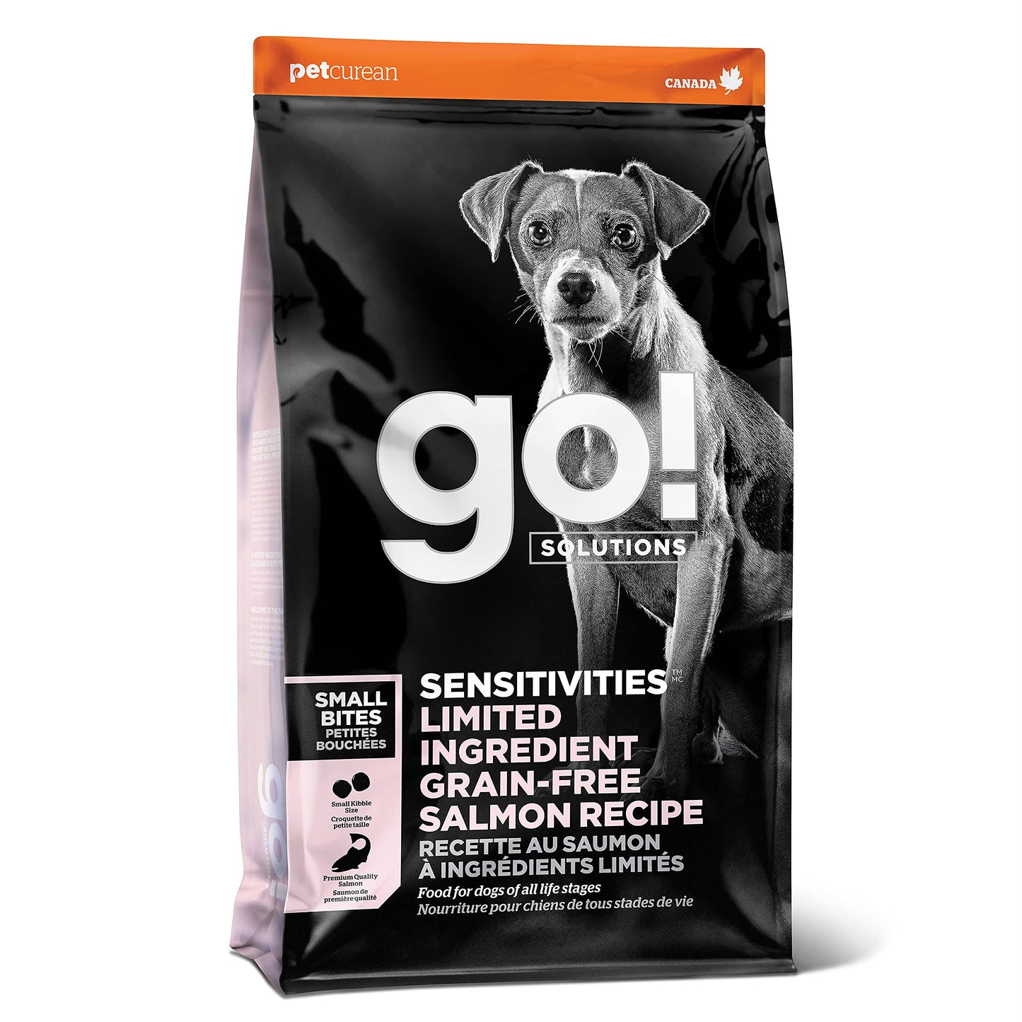 Go! Solutions Sensitivities Limited Ingredients, Grain-Free Dry Dog Food, Small Bites Salmon Recipe for Sensitive Stomach, 22 lb Bag