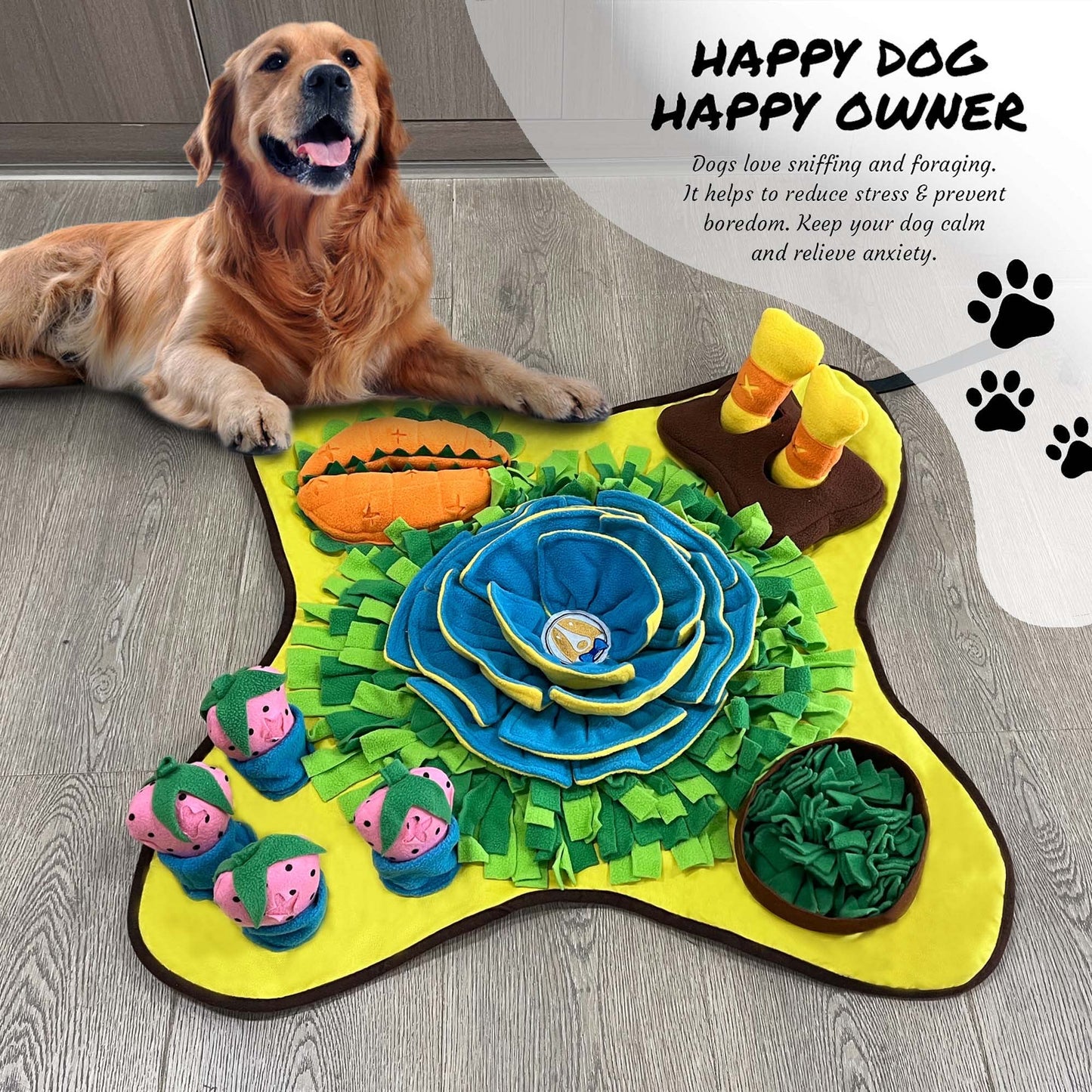 Snuffle Mat for Dogs Large Size 28.7 X 28.7 in. Tire Your Dogs Out Activity Mat for Boredom and Stimulation, Higher Entertainment Value for Large, Medium, Small Puppies