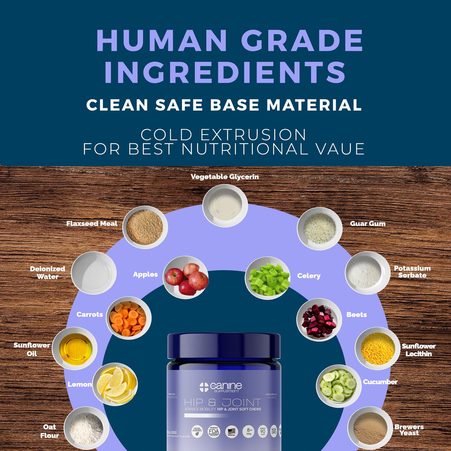 The Canine Supplement – Joint Support for Dogs | Soft Chews with Glucosamine, Chondroitin, MSM & Turmeric | Helps Mobility, Flexibility & Pain Relief | Roasted Peanut Flavor, 90 Count