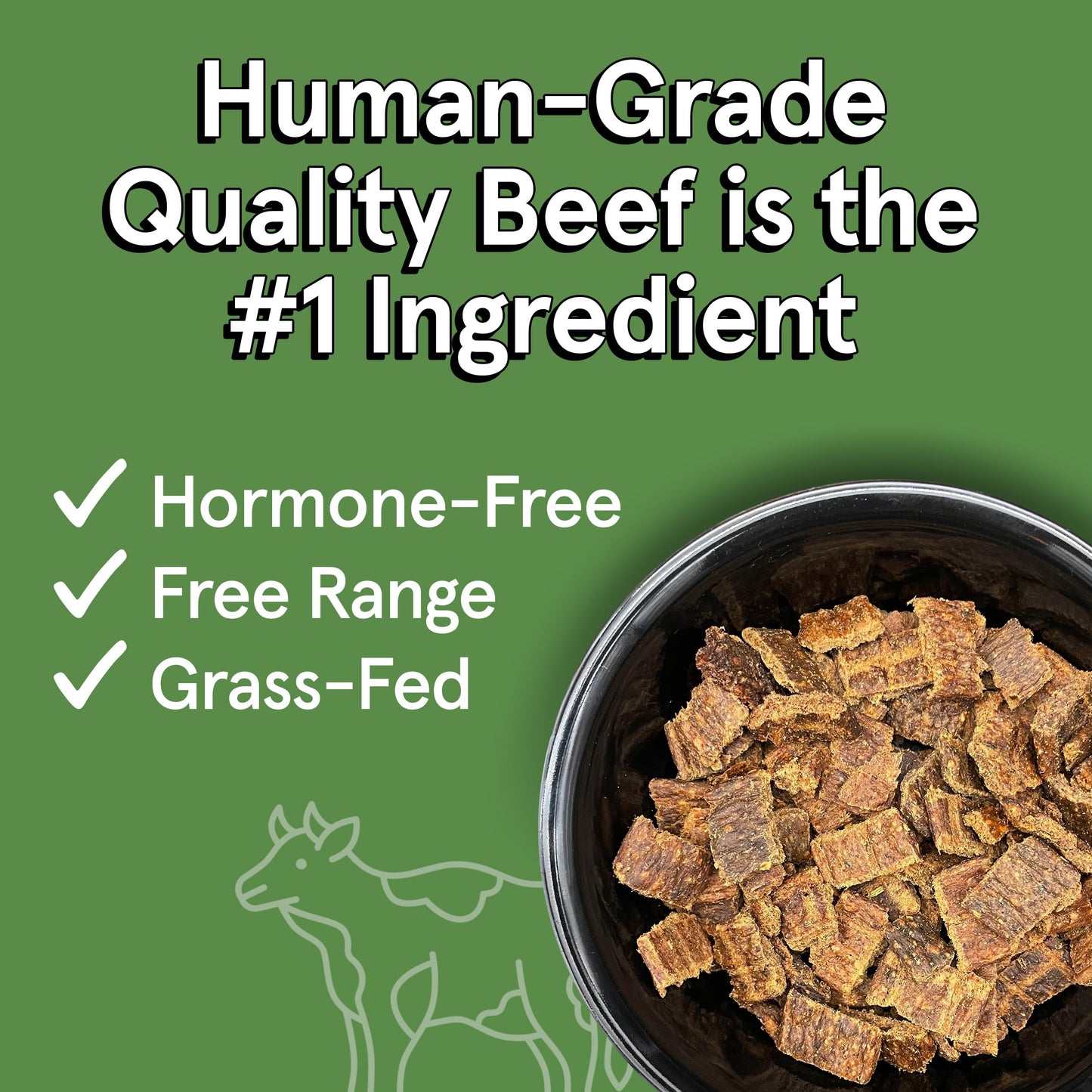 TRMC Real Meat Air Dried Dog Food w/Real Beef - 2lb Bag of USA-Crafted Grain-Free Real Meat Dog Food Sourced from Hormone-Free, Free-Range, Grass-Fed Beef - Digestible, All Natural, High Protein Beef