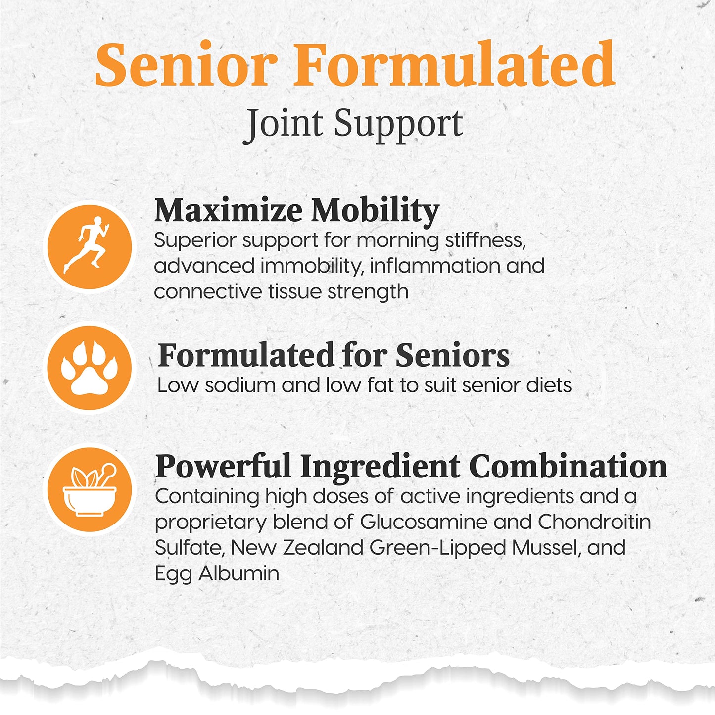 ARK NATURALS Gray Muzzle Old Dogs Happy Joints Chews for Large Breed Dogs, Vet Recommended to Support Cartilage and Joint Function, 500 mg Glucosamine, 16.5 oz Bag, Packaging May Vary (71008)