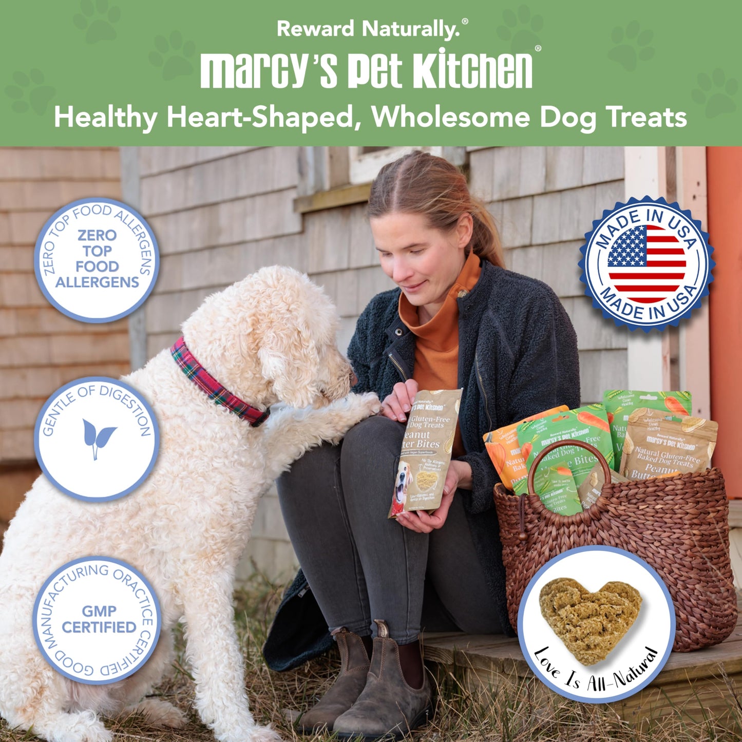 Marcy's Pet Kitchen-Diabetic Dog Treats-Vet Recommend-No Preservatives - Crunchy, Superfoods, All Natural-Vegan Homemade,-Gluten Free-for Sensitive Stomachs-Made in The USA Only.