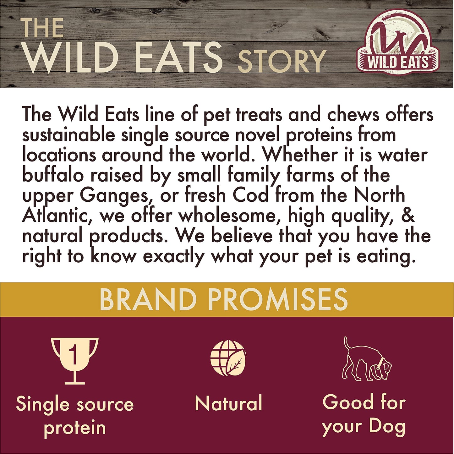 Wild Eats Water Buffalo All Natural Ear Dog Chews, Dog Treats & Snacks - 20 Piece Value Pack (Grain Free Treats - Great Alternative to Pig Ears, Cow Ears, Bones & Rawhides)