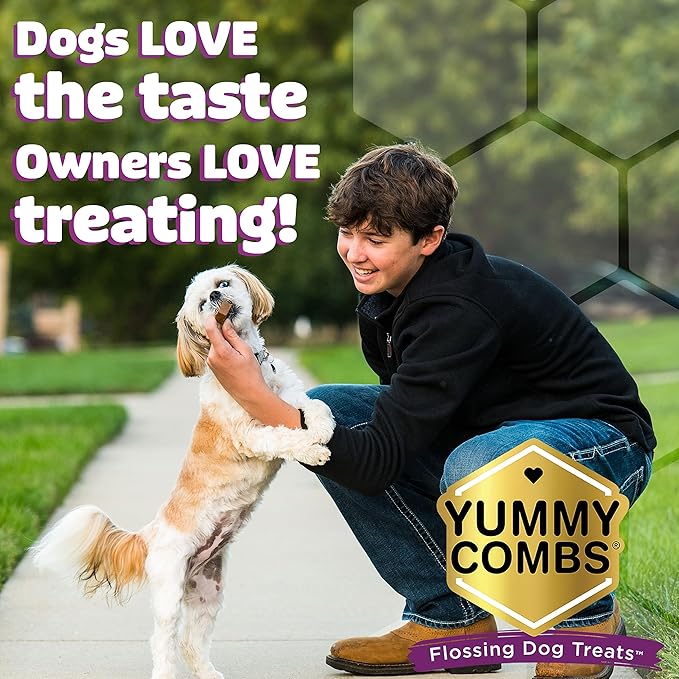 Dog Dental Treats – Vet VOHC Approved – Delicious Chicken Protein – Removes Tartar with Cleaning Comb Shape – Dental Dog Treats for Small Dogs (24oz, 42 Count)