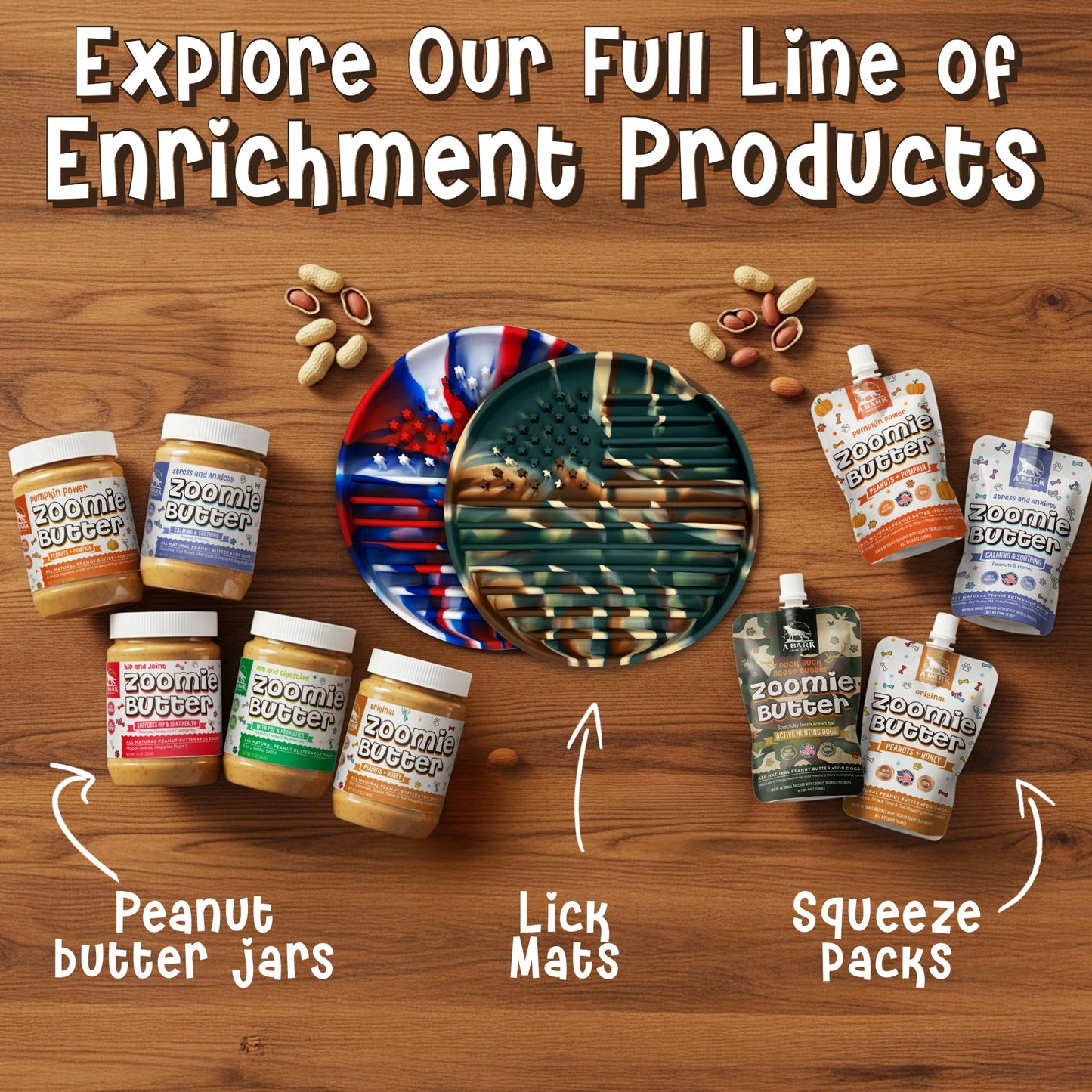 Zoomie Butter Original All Natural Dog Peanut Butter Spread. Human Grade, Healthy Dog Treat/Dog Food. Peanuts & Honey for Puppy Training, Behavior Aid, Pet Enrichment Toys, Grown & Made in USA