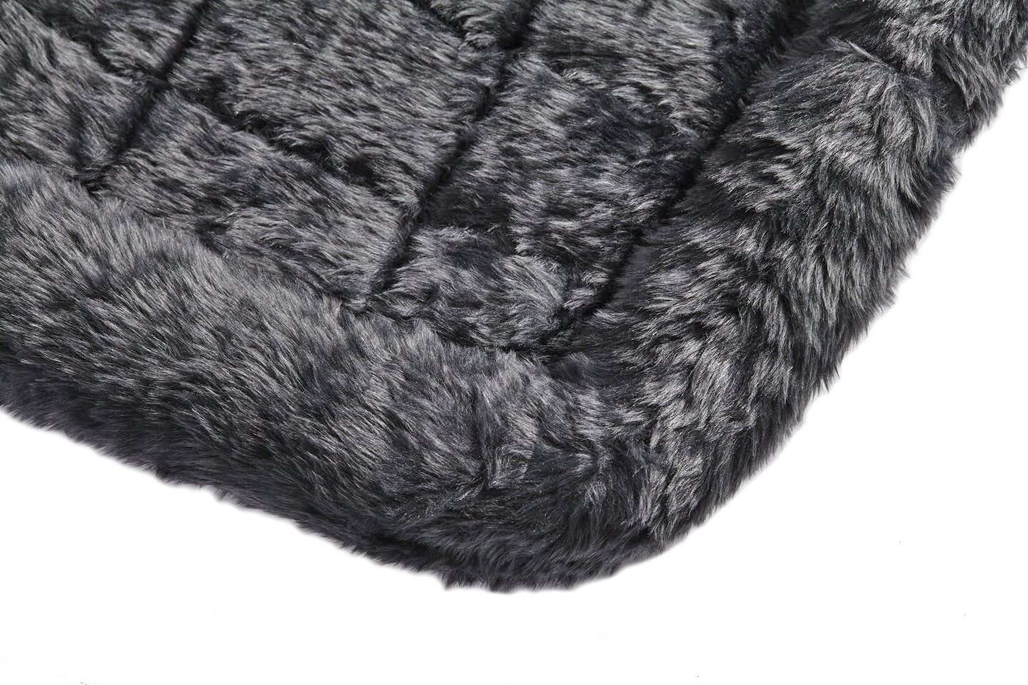 MidWest Homes for Pets QuietTime Dog Bed – Gray Faux Fur Bolster, Ultra-Soft and Machine Washable, Fits 42-Inch Crates and Carriers, for Large Breed Dogs