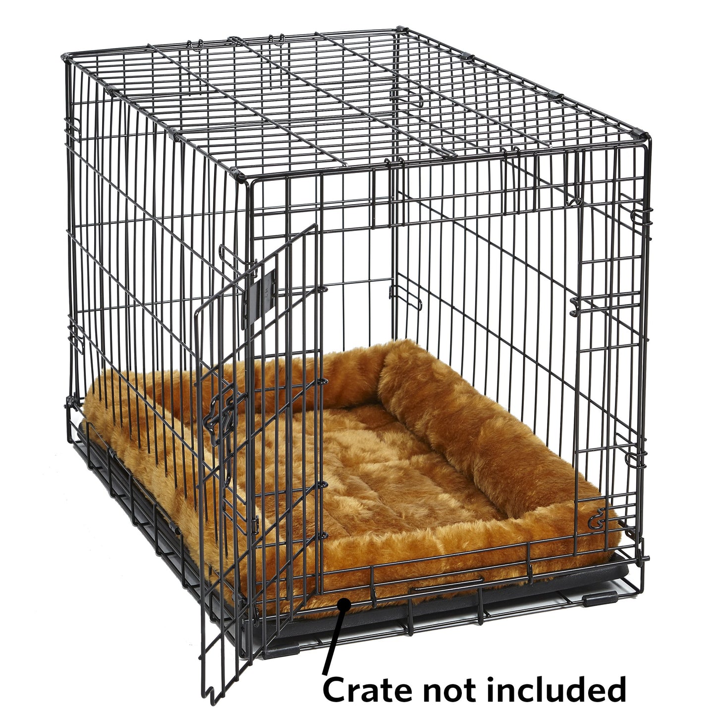 MidWest Homes for Pets QuietTime Dog Bed – Cinnamon Faux Fur Bolster, Ultra-Soft and Machine Washable, Fits 30-Inch Crates and Carriers, for Medium Breed Dogs