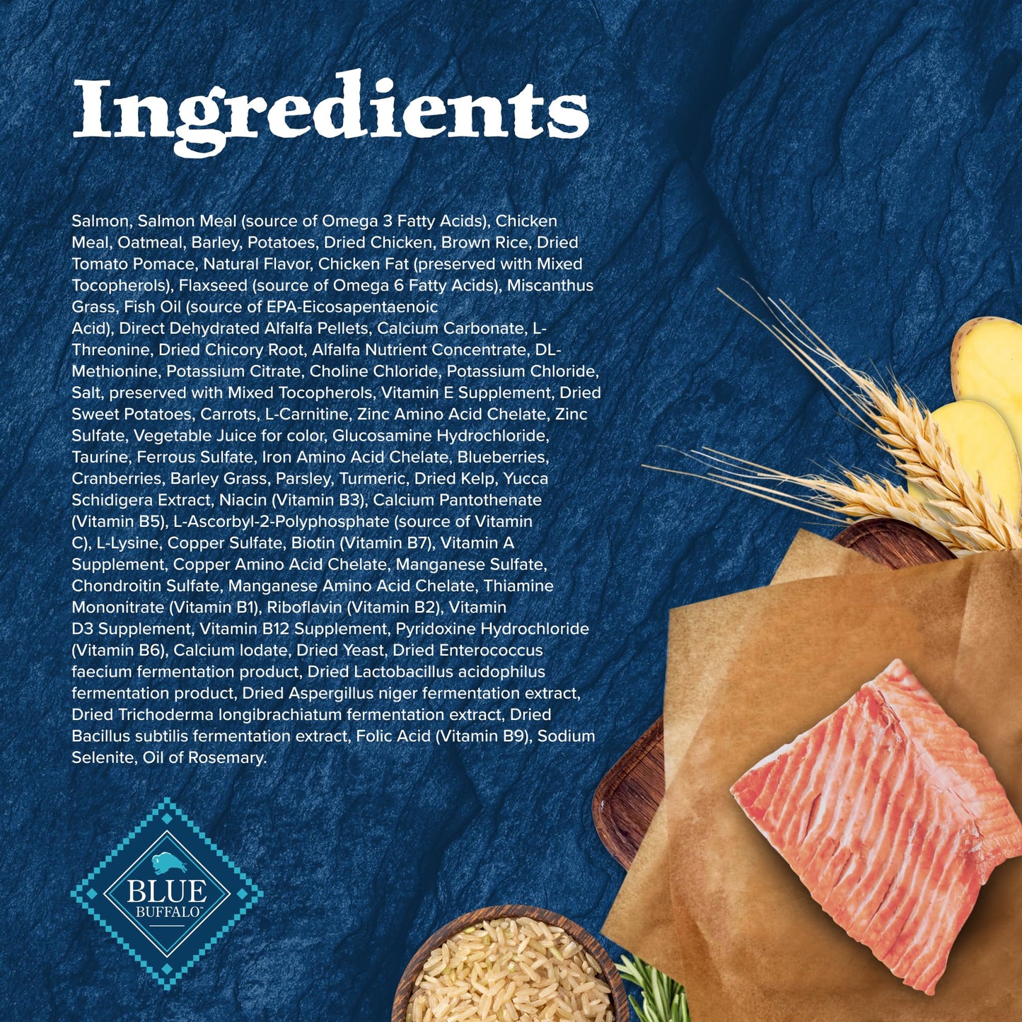 Blue Buffalo Wilderness High Protein Natural Adult Large Breed Dry Dog Food Plus Wholesome Grains, Salmon 24-lb