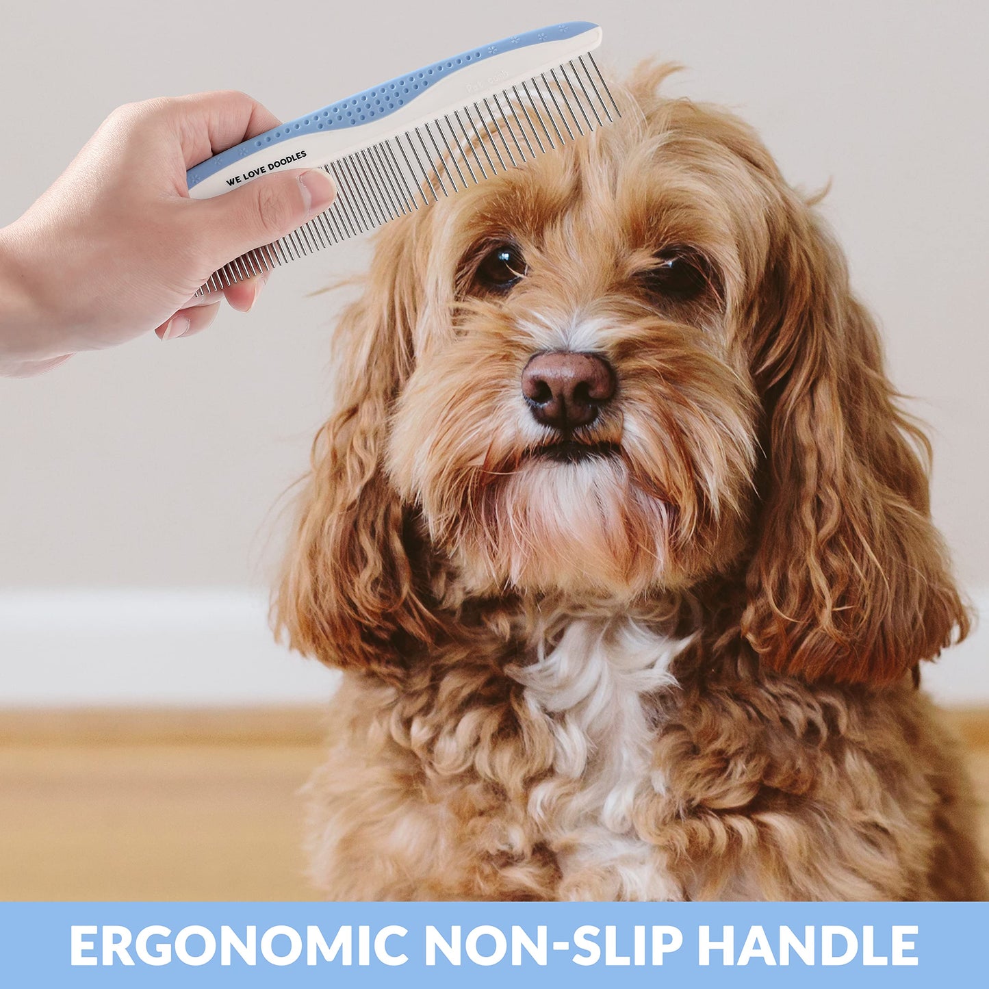 We Love Doodles Puppy Shampoo & Conditioner and Metal Dog Grooming Comb | Oatmeal Bathing | Organic Ingredients | Sensitive & Itchy Skin Wash | Removes Tangles & Matts | Dematting Comb | Made in USA