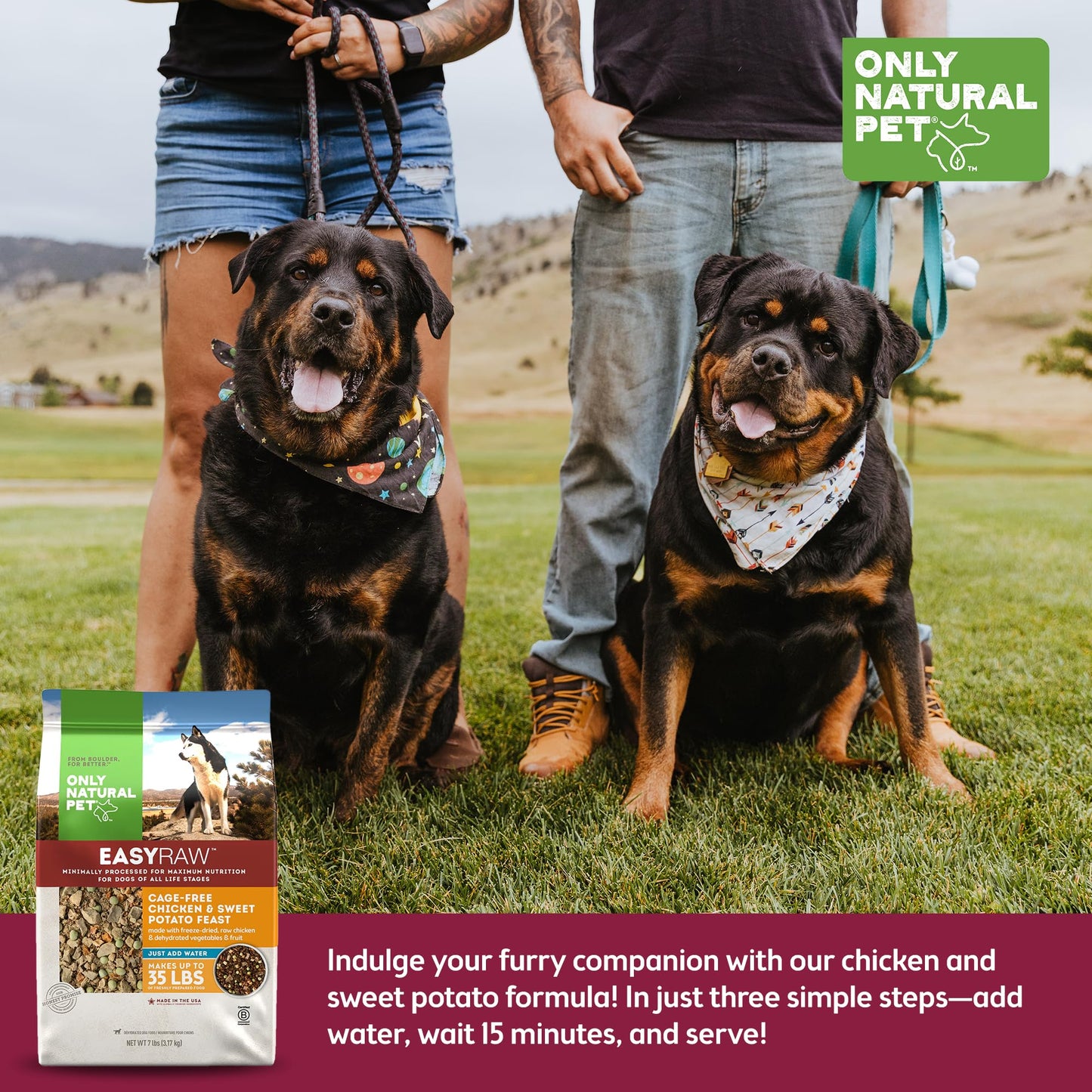 Only Natural Pet - EasyRaw Dehydrated Raw Dog Food Formula, Contains Real Wholesome Nutrition, Low Glycemic, Paleo Friendly, Non-GMO - Chicken & Sweet Potato Flavor - 7 lb Bag (Makes 35 lbs)-C7