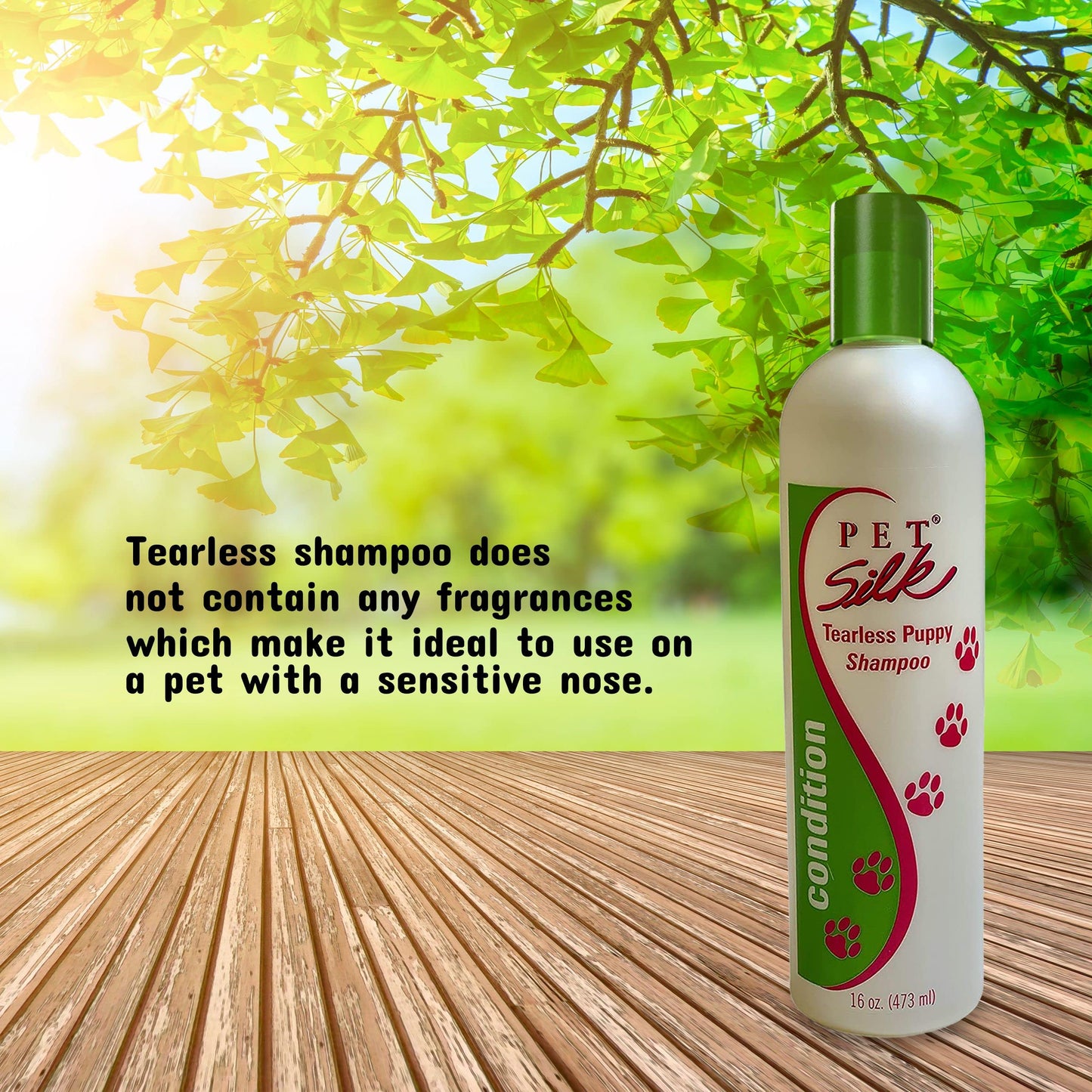 Pet Silk Tearless Puppy Shampoo 16oz, Specially Formulated Tear Free Shampoo for Sensitve Skin & Coat, Effective & Gentle, Fragrance & Dye Free for The at-Home Groomers!