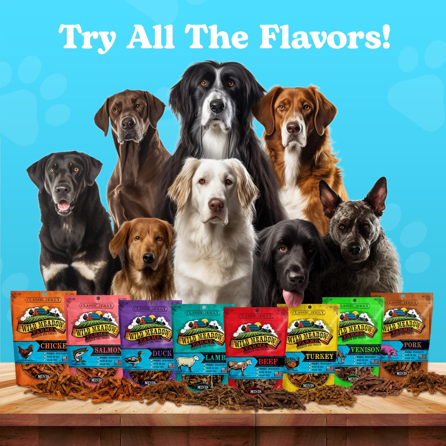 Wild Meadow Farms - Classic Duck Minis, Soft Jerky Training Treats for Dogs, Grain-Free, All-Natural & Perfectly Sized for Training, High-Value Rewards in a Convenient 3.5 Ounce Pouch