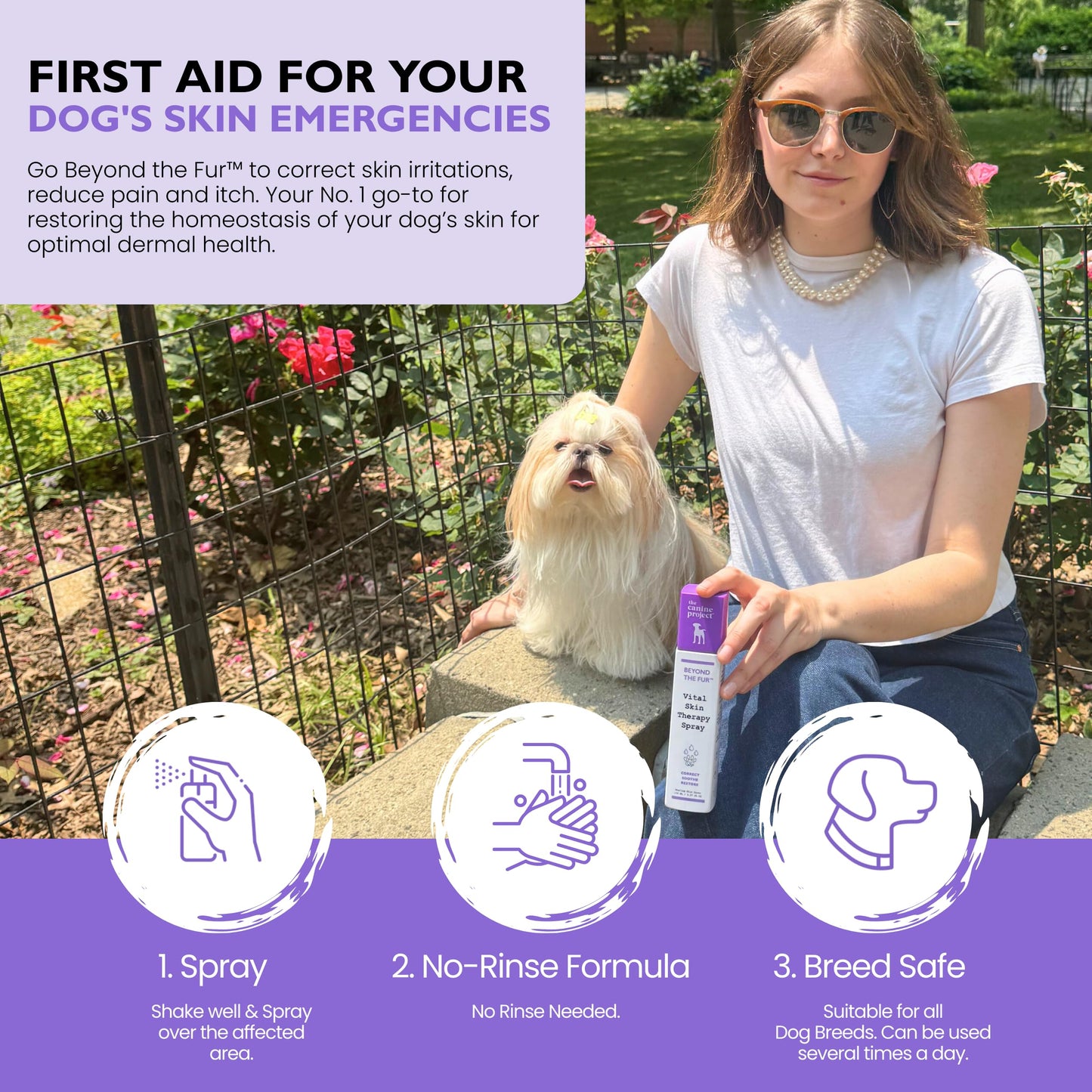 Vital Skin Therapy Spray for Dogs – Anti-Itch Spray for Dogs – Promotes Healing & Skin Repair – Soothing & Gentle First Aid with Aloe Vera, Oatmeal & Soothing Tea Tree Oil - 5.07 oz.