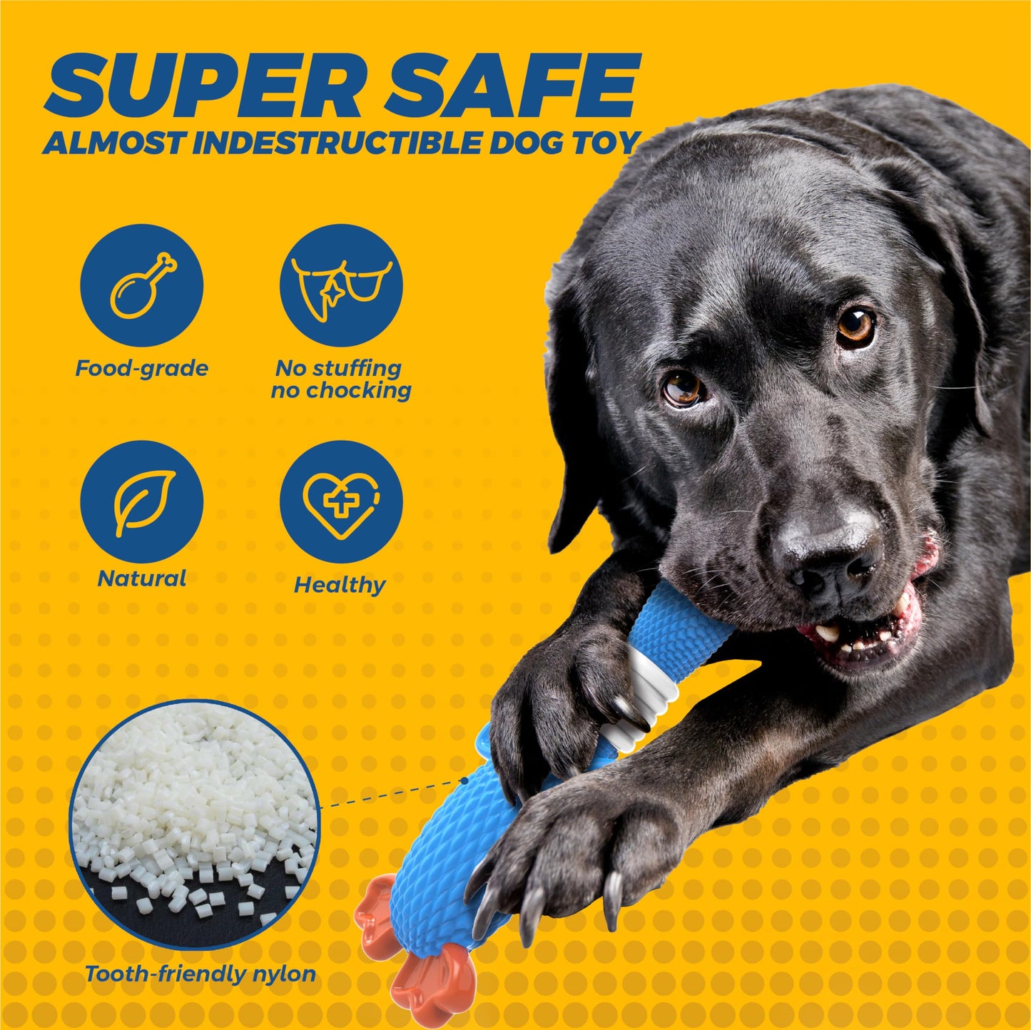 Vitscan Upgraded Nylon Goose Dog Toys for Aggressive Chewers,Tough Dog Toys for Large Dogs Medium Breed,Durable Dog Chew Toys for Teething,Heavy Duty Bone Indestructible Dog Toy