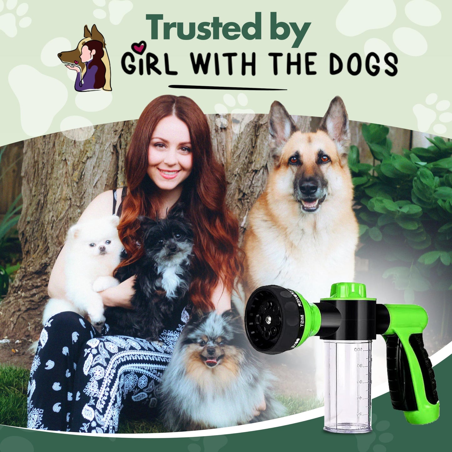 Girl With the Dogs Pure Fur! Sensitive Skin Pet Grooming Bundle - Made in USA - Dog Shampoo & Conditioner (1 Gal Each) + Sprayer Nozzle