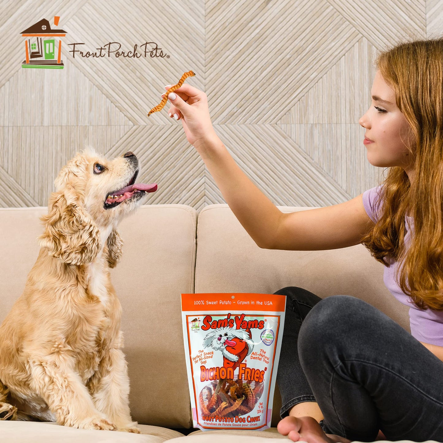 Sams Yams Sweet Potato Dog Treats - Healthy High Fiber Vegan Dental Chew for Small & Medium Dogs - 9oz (3 Packs)