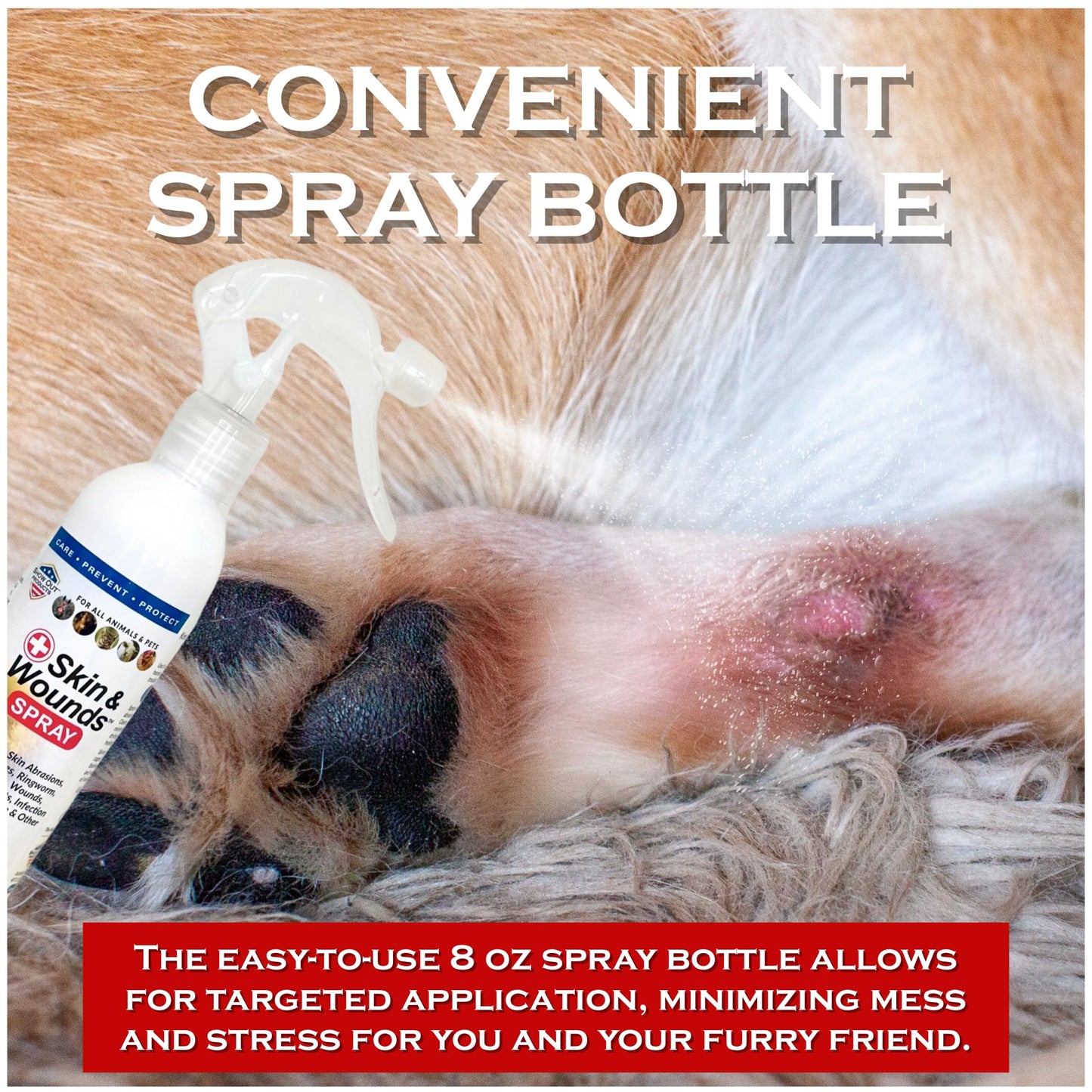 Show Out Skin & Wound Spray for Dogs & Cat - Remedy for Dog Hot Spot, Cleans and Repairs Skin, Wound Care, Relief for Hot Spots, Skin Allergies, Dry, Itching Skin (Makes 32 oz of Solution for Pet)